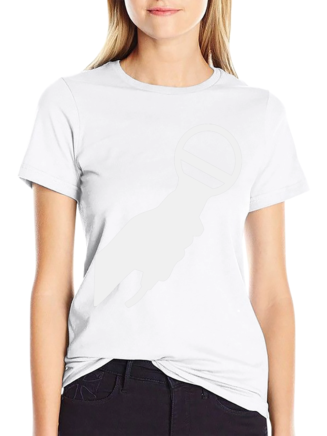 Black T-Shirt with White Microphone Graphic