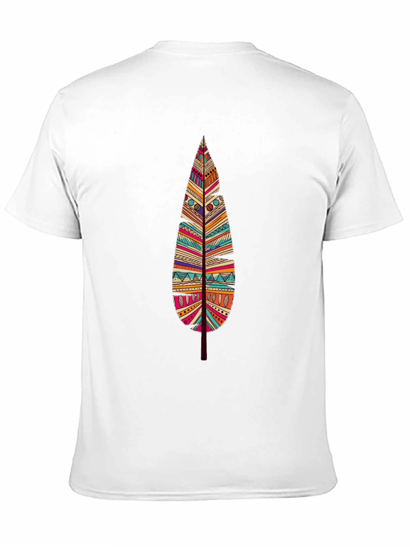 Feather Graphic Print Black T-Shirt