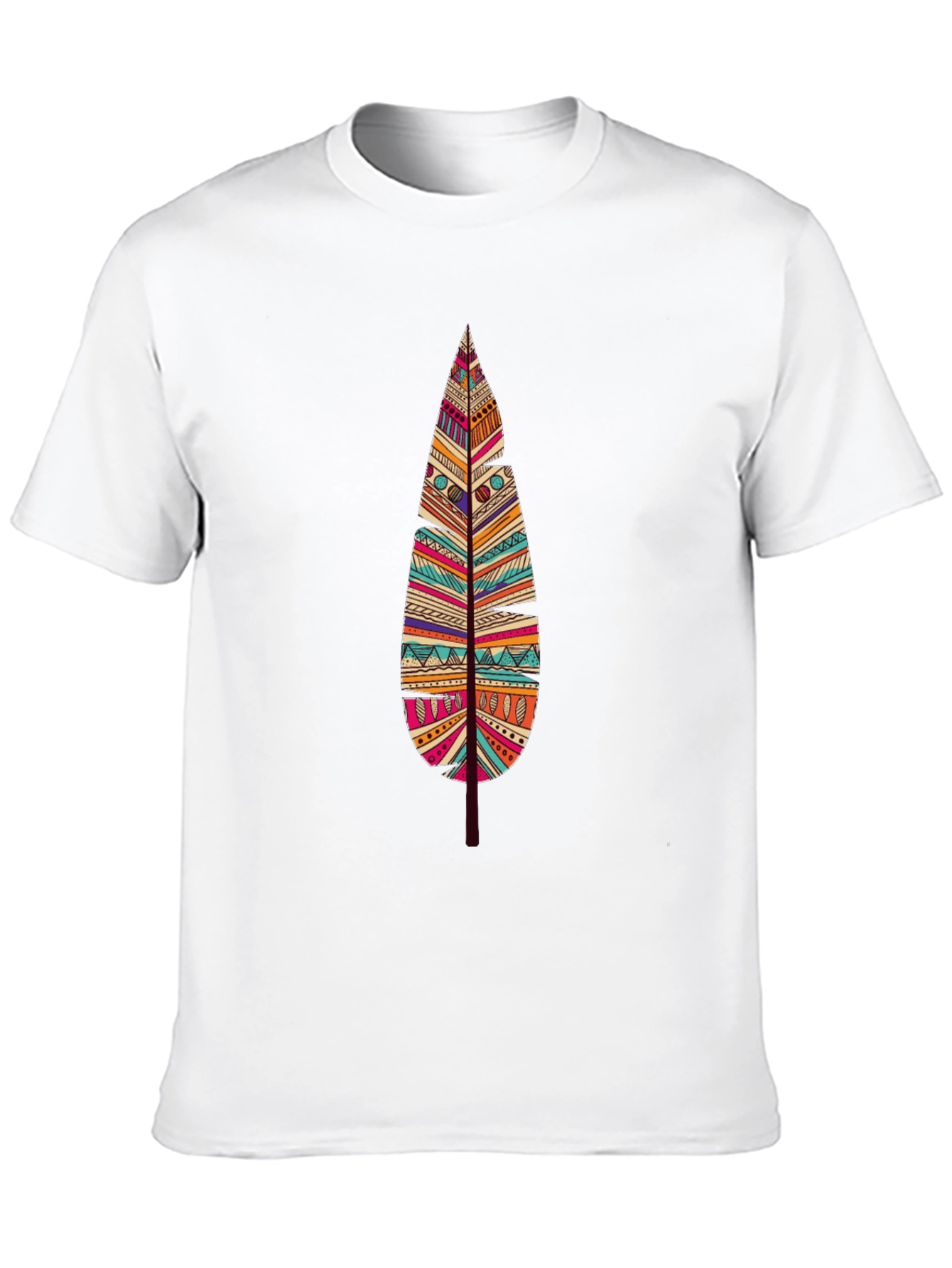 Feather Graphic Print Black T-Shirt