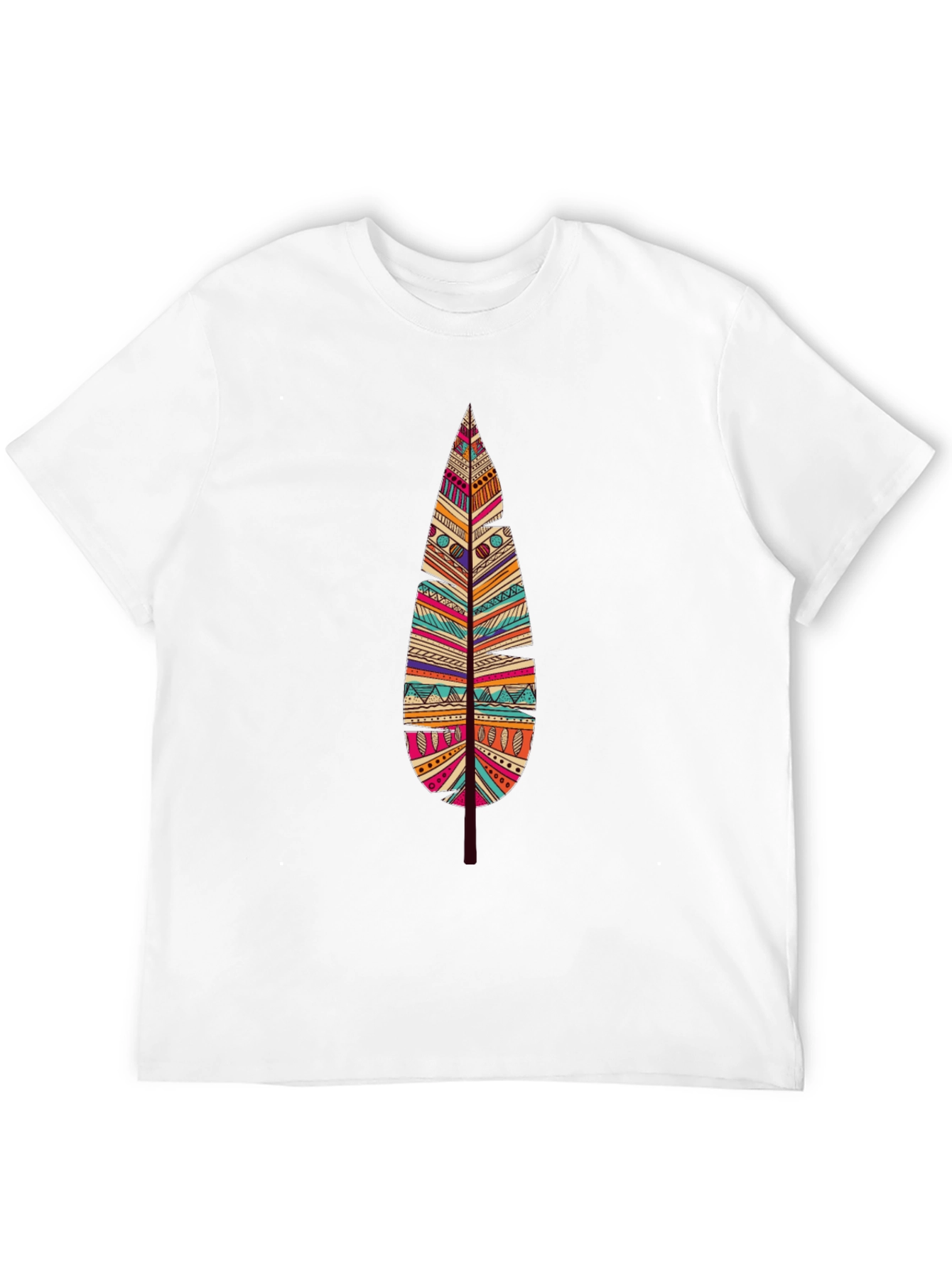 Feather Graphic Print Black T-Shirt