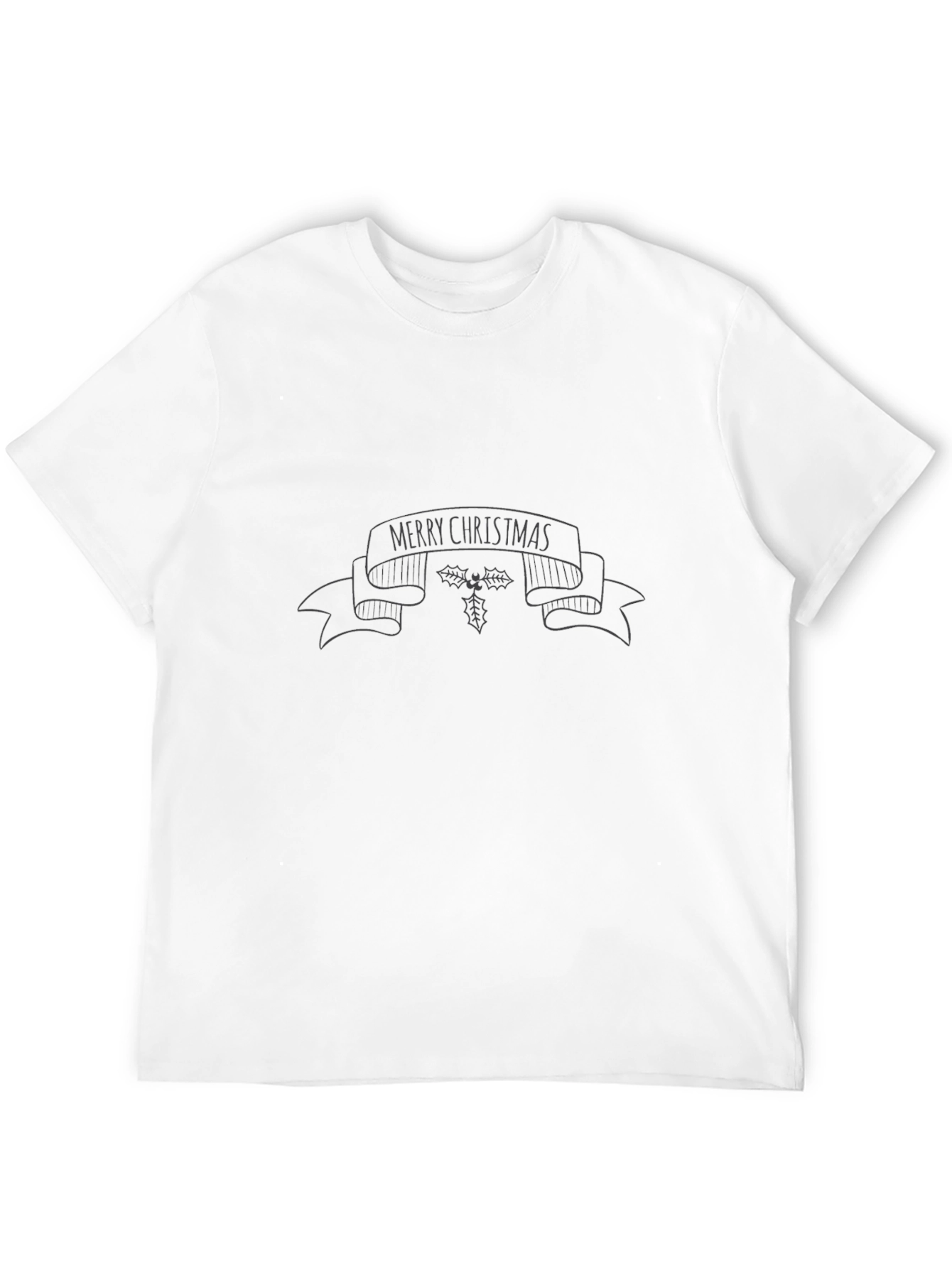 Merry Christmas Graphic Print T-Shirt - Black