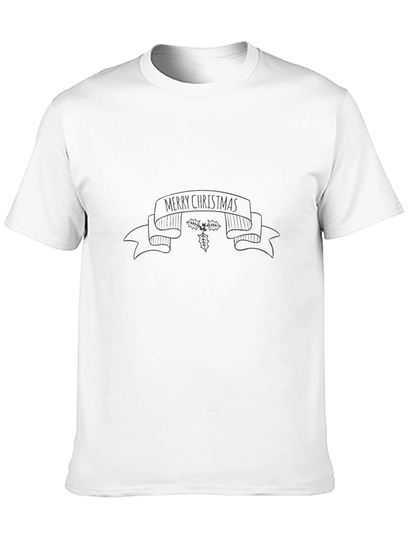 Merry Christmas Graphic Print T-Shirt - Black