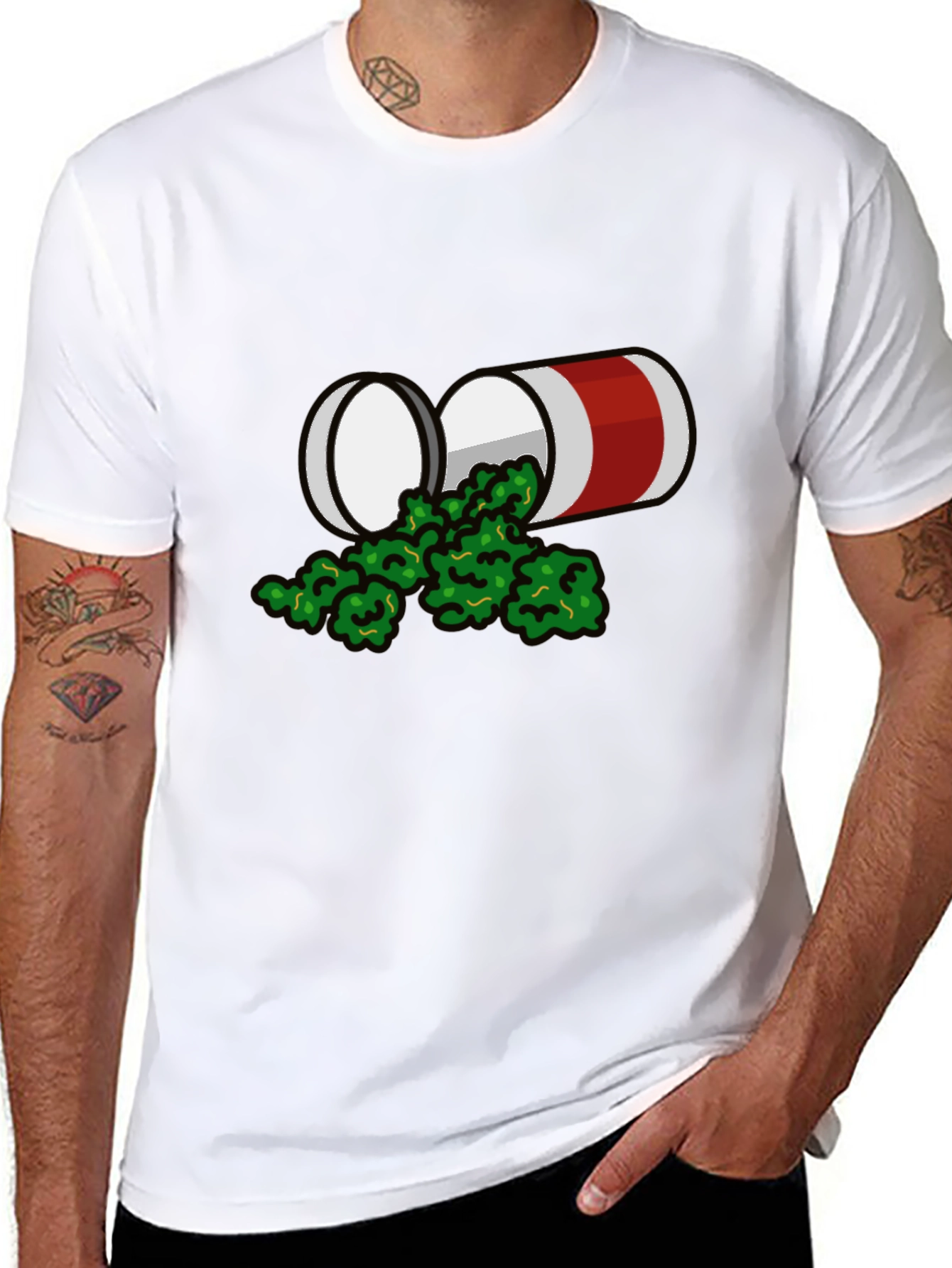 Novelty Pill Bottle Design T-Shirt