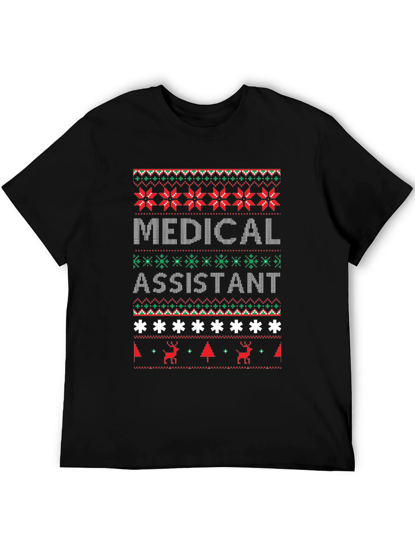 Medical Assistant Ugly Christmas Sweater Style T-Shirt