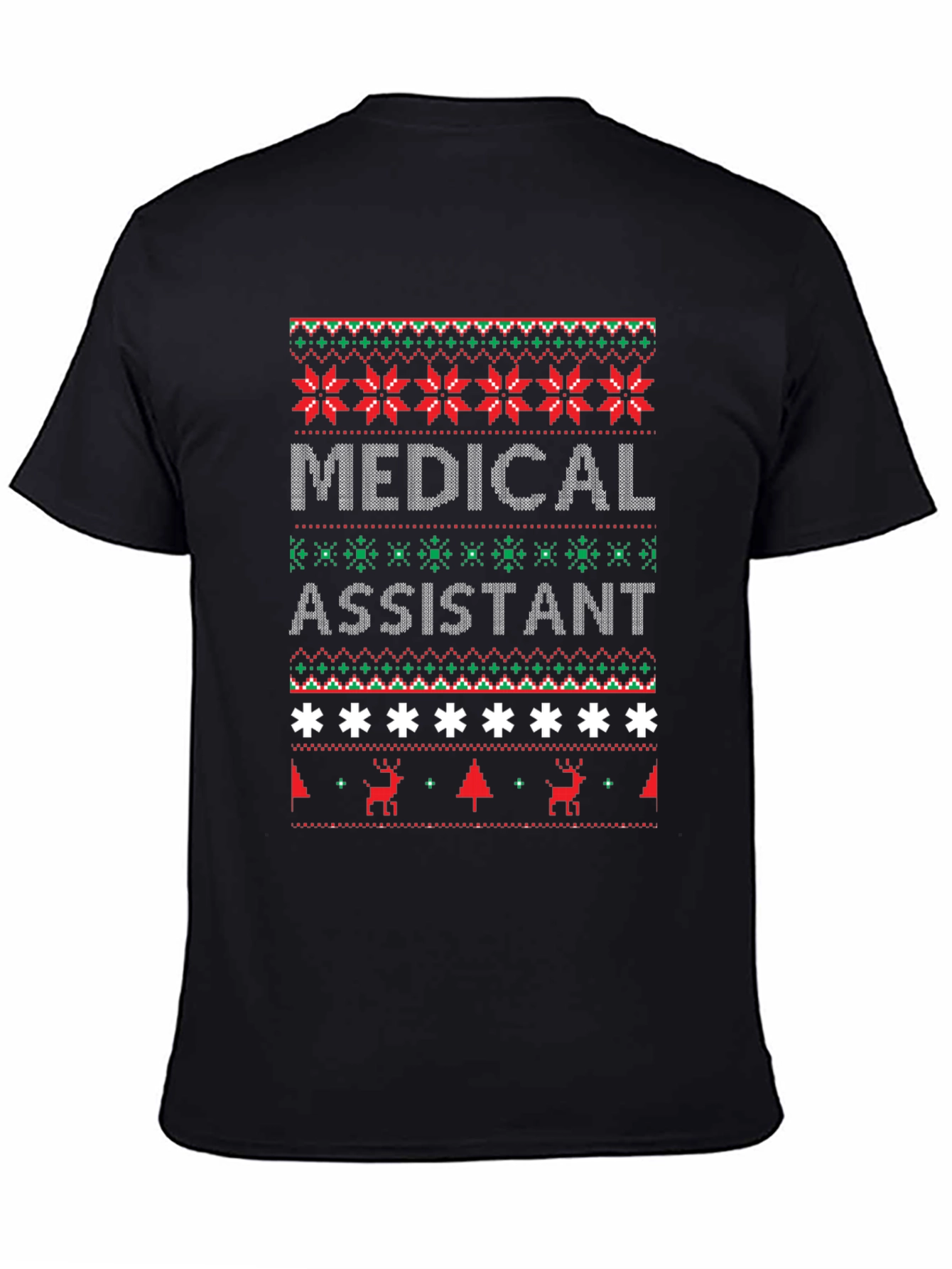 Medical Assistant Ugly Christmas Sweater Style T-Shirt