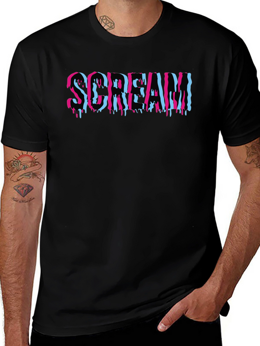 Scream Graphic Print T-Shirt Cotton Blend Tee