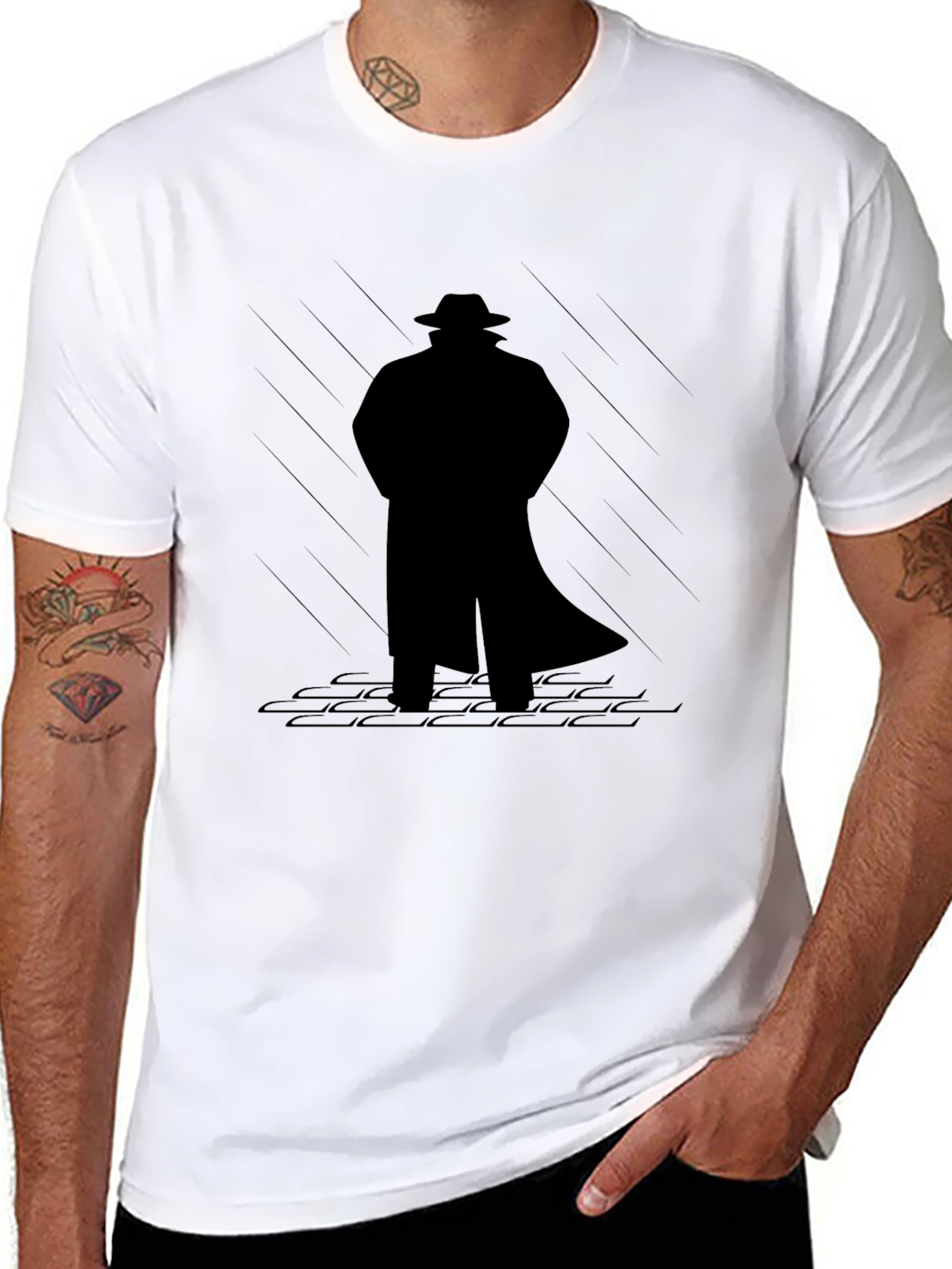 Noir Detective Silhouette Tee - Classic Style