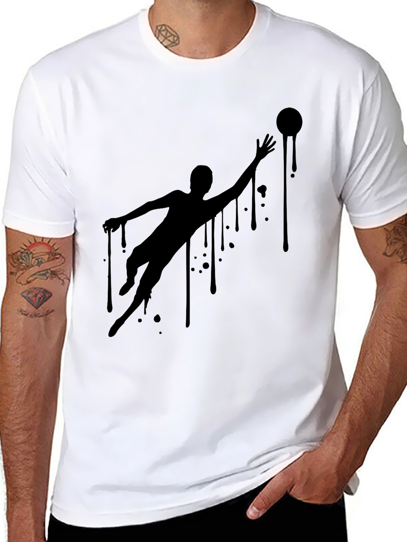 Cool Graphic Tee - Dripping Silhouette Design