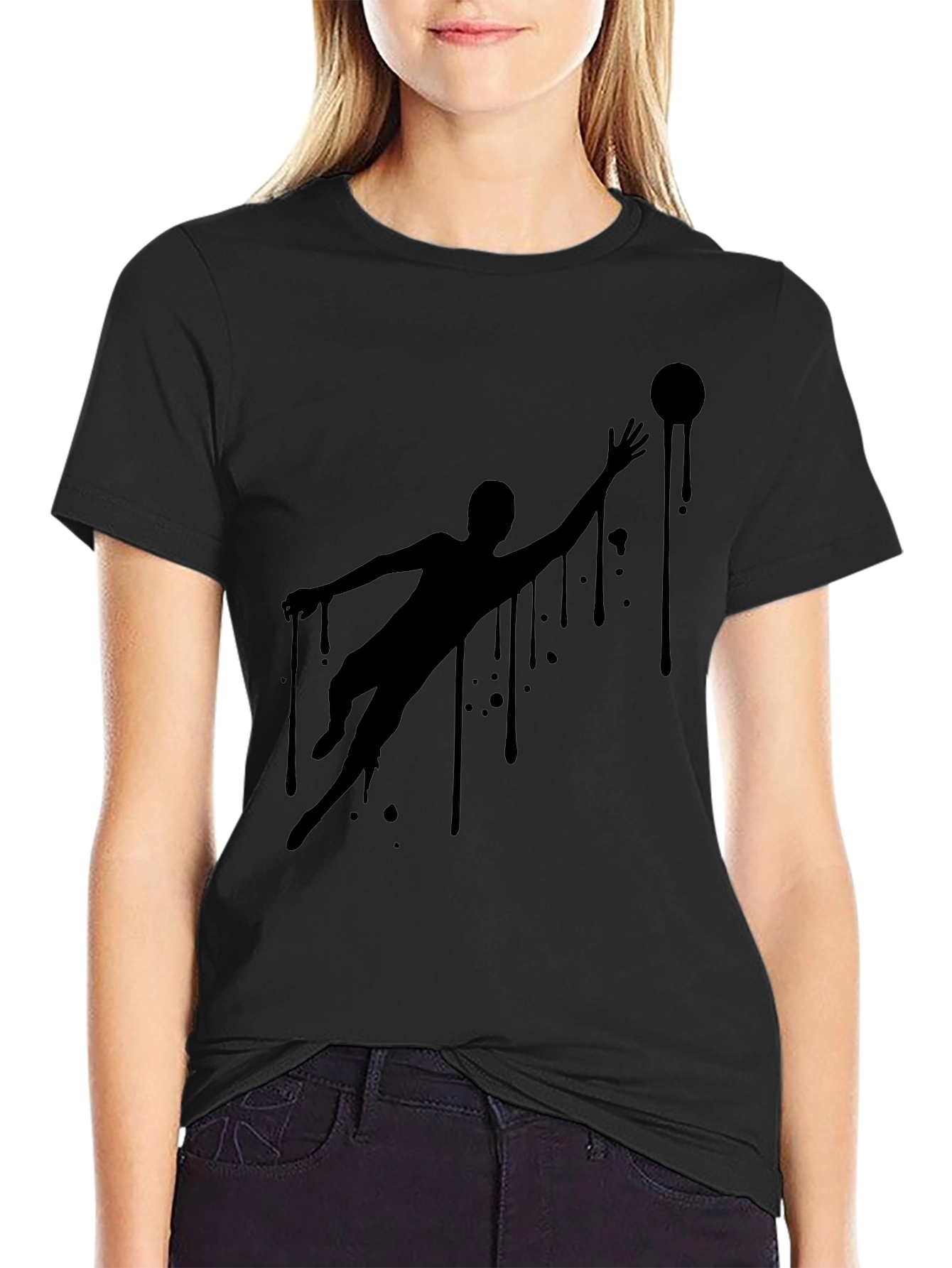 Cool Graphic Tee - Dripping Silhouette Design