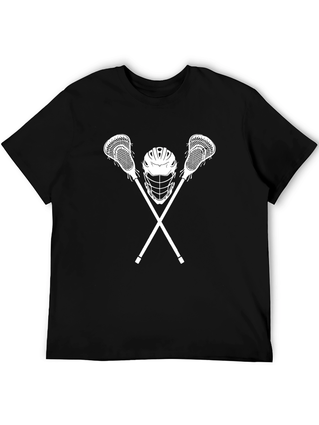 Lacrosse Sticks & Helmet Graphic Tee - Black