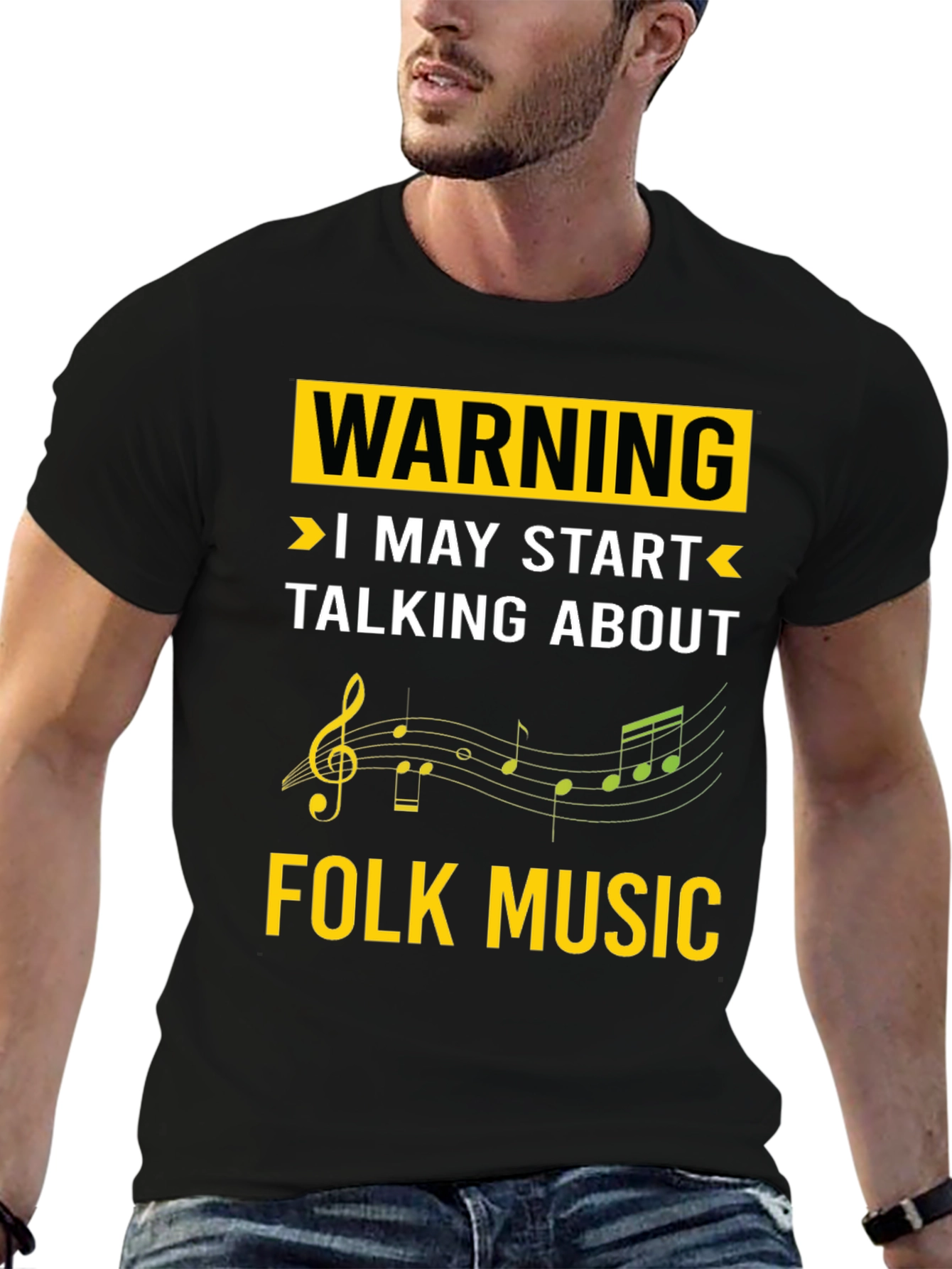 Warning Folk Music T-Shirt