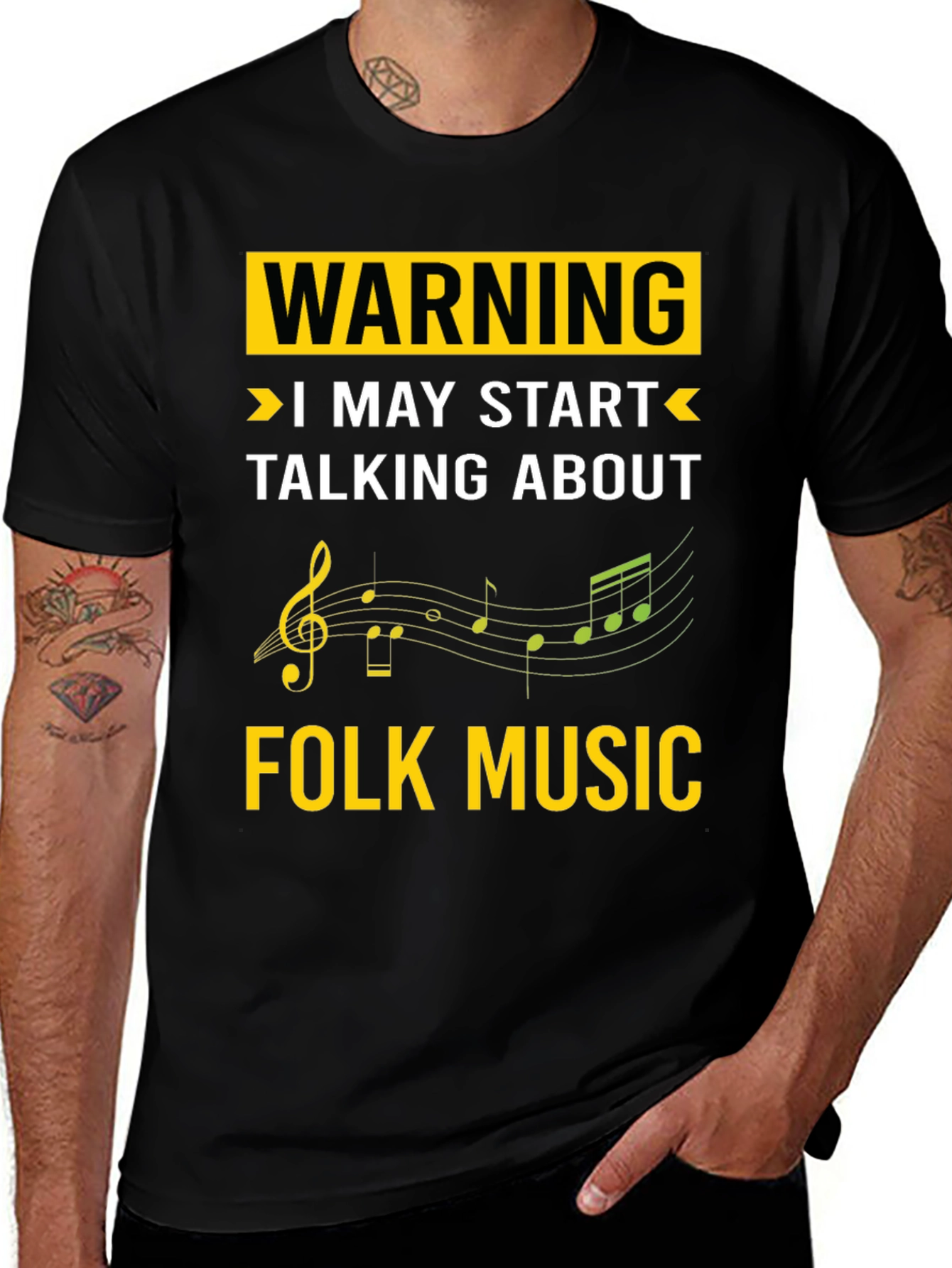 Warning Folk Music T-Shirt