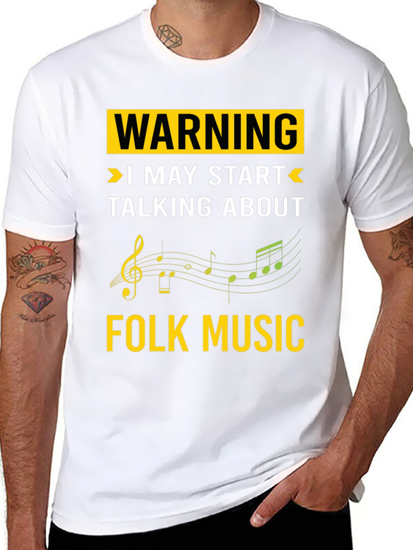 Warning Folk Music T-Shirt