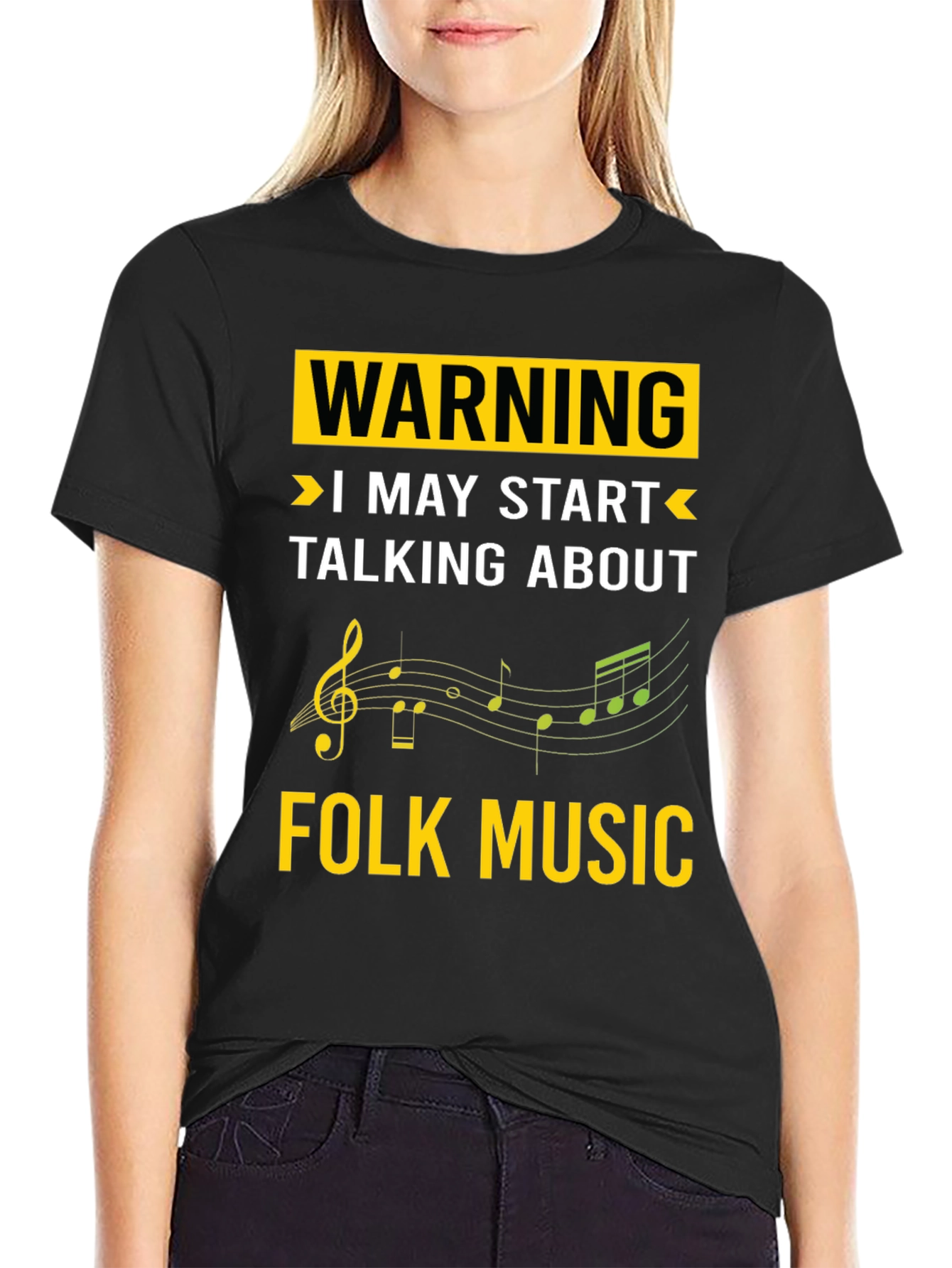Warning Folk Music T-Shirt