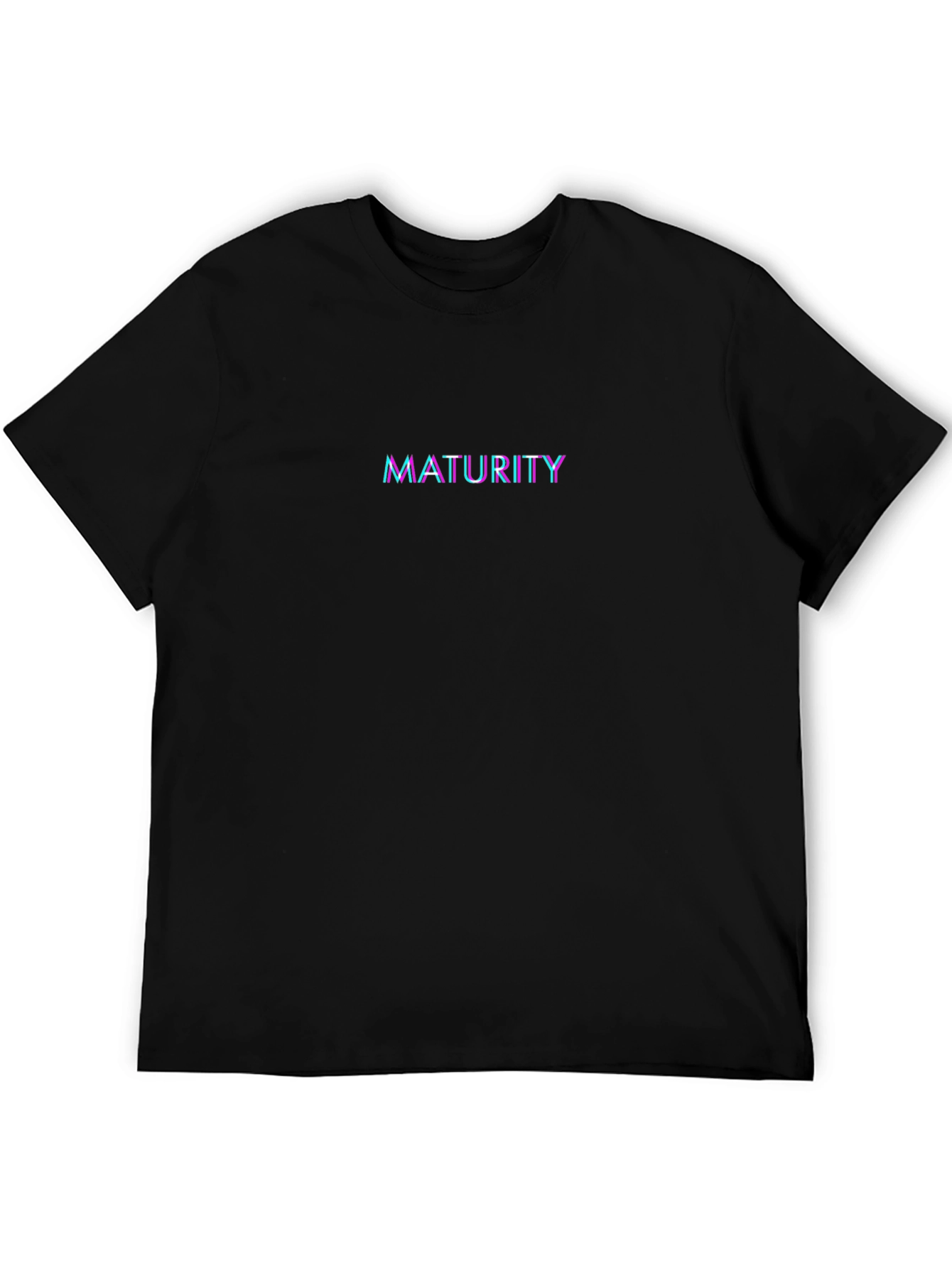 Maturity Glitch Text Graphic Tee - Black