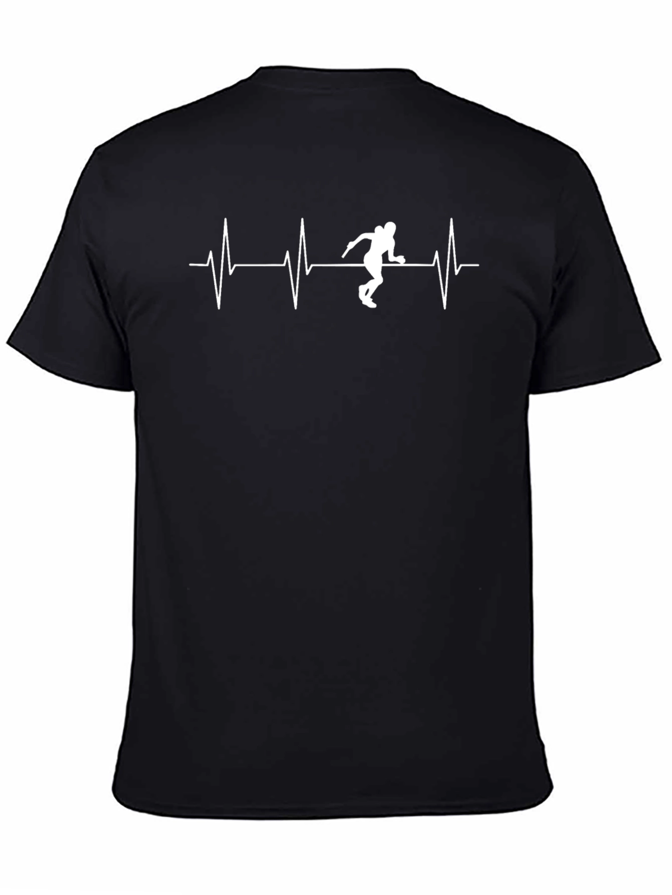 Football Heartbeat Graphic Tee - Black