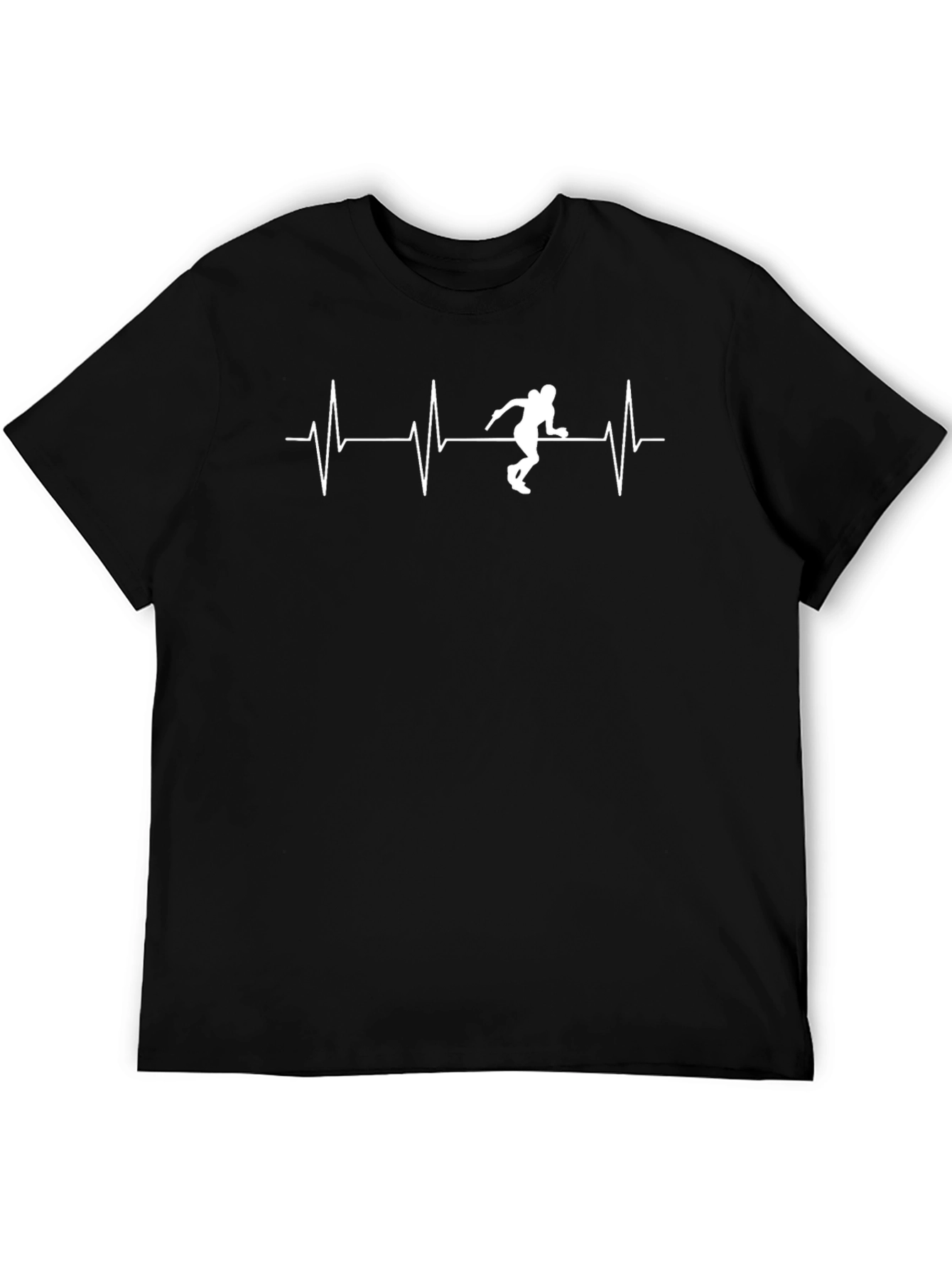 Football Heartbeat Graphic Tee - Black