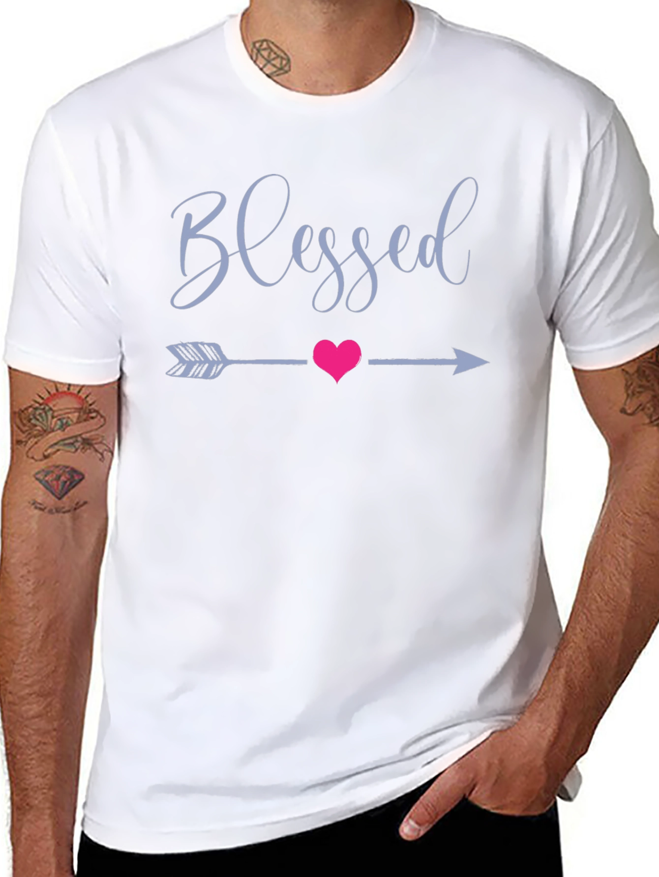 Blessed Heart Arrow Graphic Tee - Black