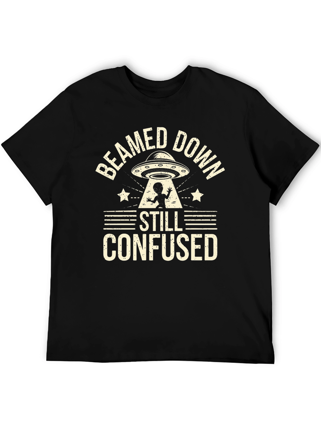 Beamed Down Still Confused UFO Graphic T-Shirt