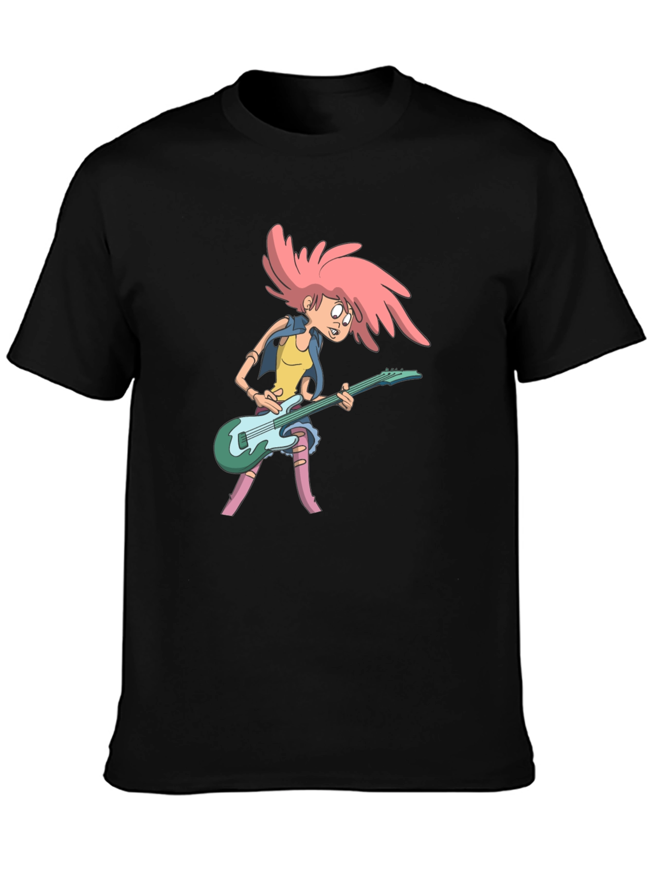 Cool Cartoon Rocker Graphic T-Shirt