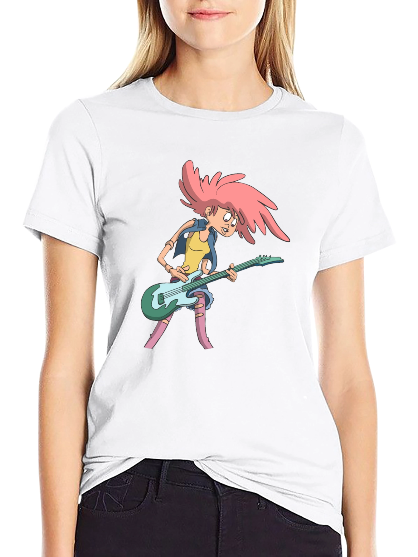 Cool Cartoon Rocker Graphic T-Shirt