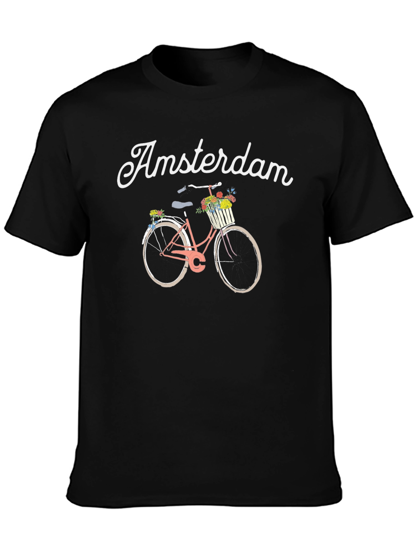 Amsterdam Bicycle Graphic T-Shirt - Black