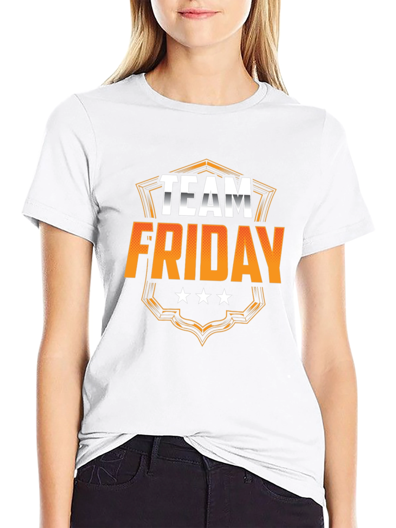 Team Friday Graphic T-Shirt - Black Cotton Crewneck