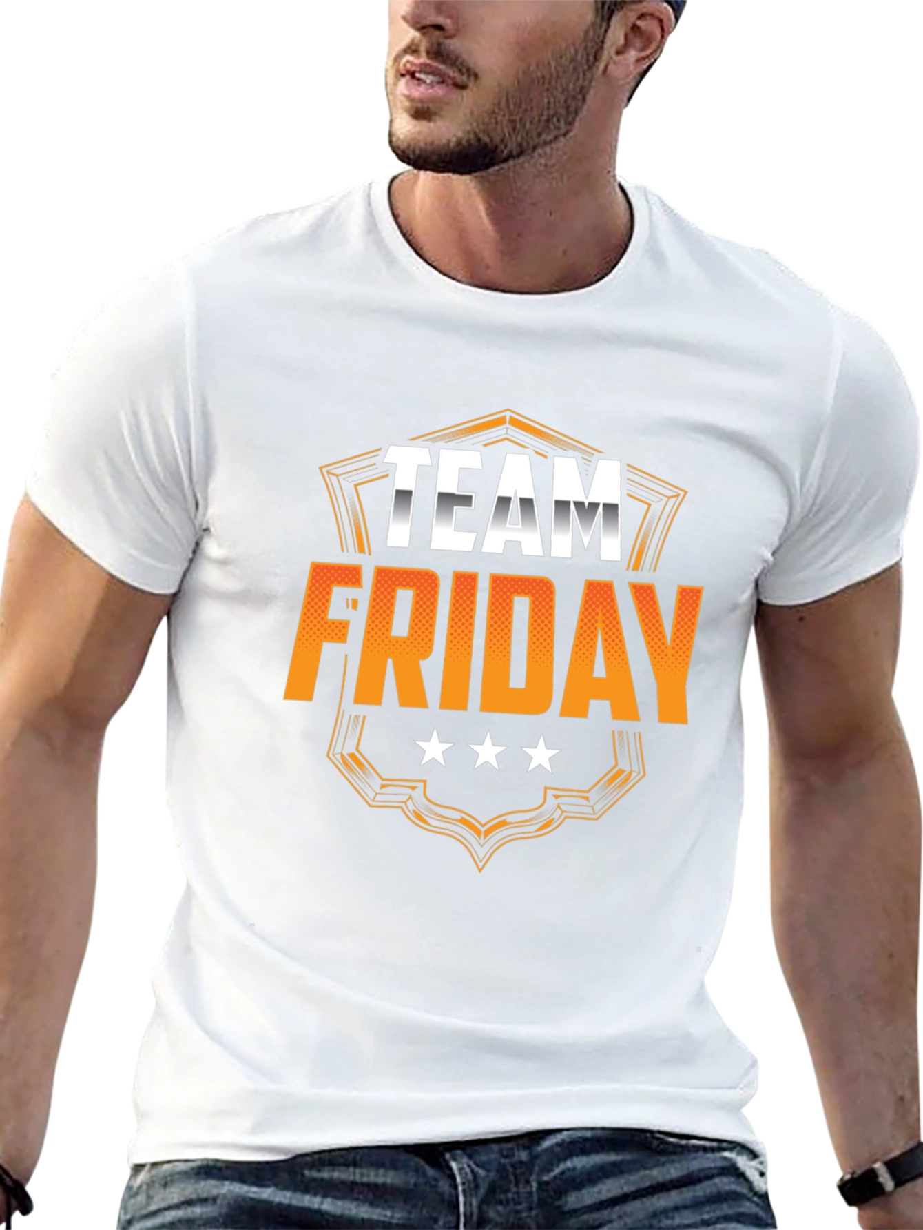 Team Friday Graphic T-Shirt - Black Cotton Crewneck