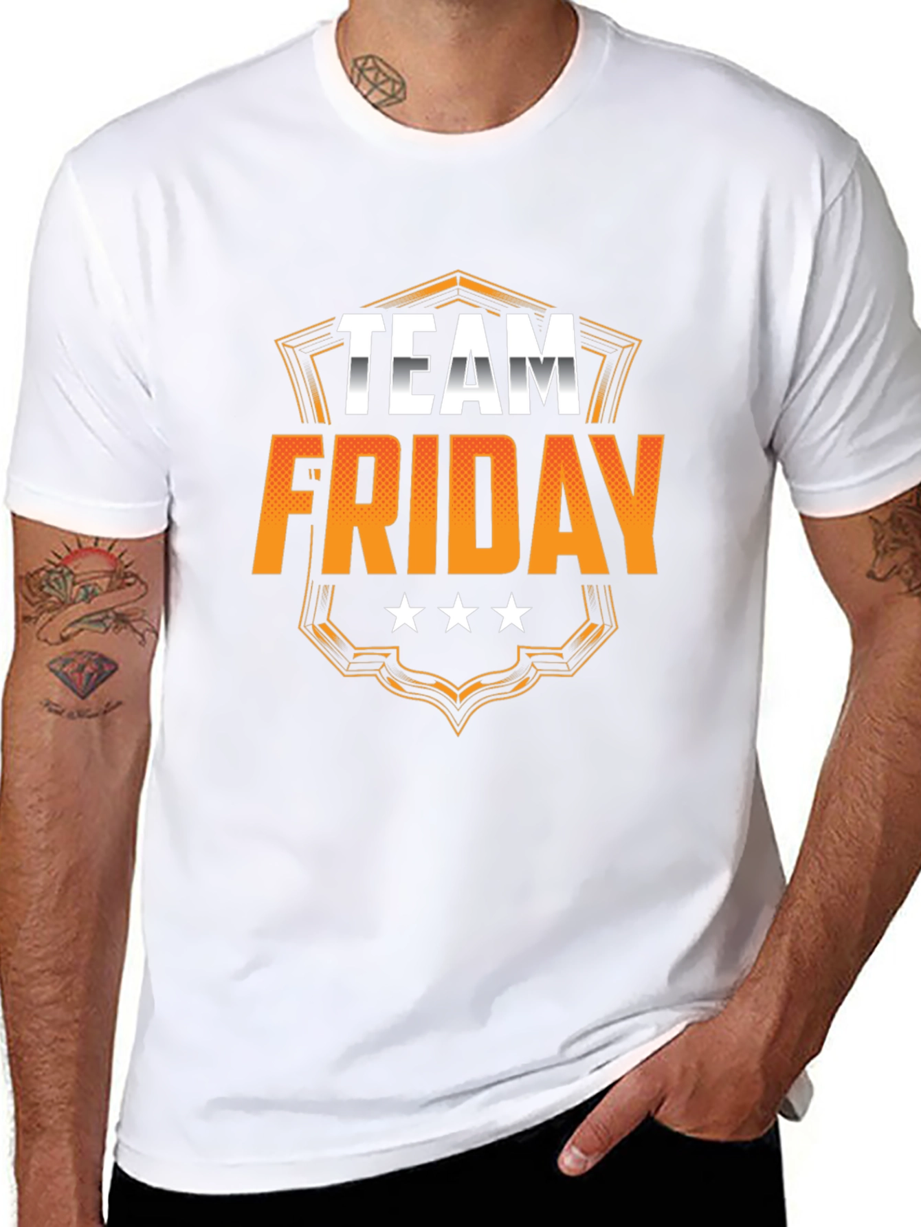 Team Friday Graphic T-Shirt - Black Cotton Crewneck