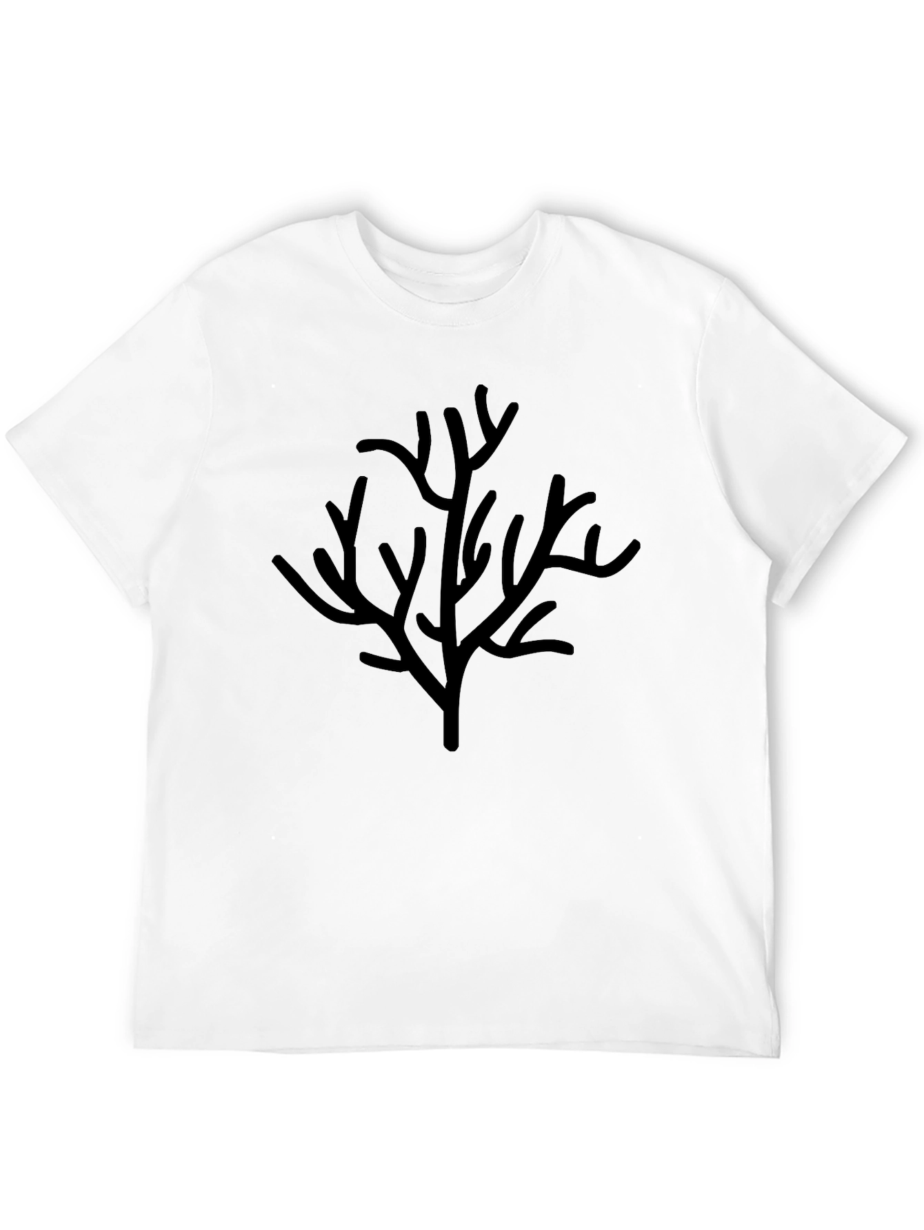 Abstract Branch Print Black T-Shirt