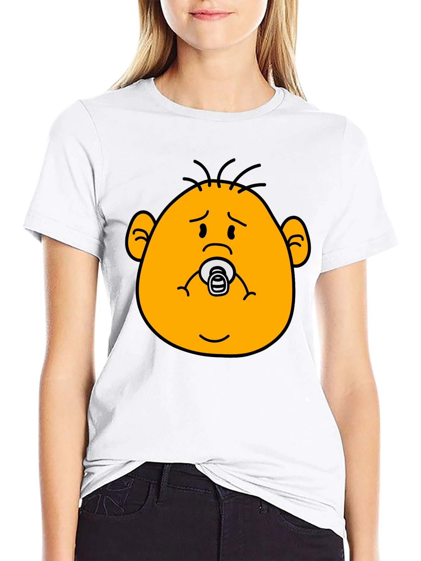 Funny Baby Face Black T-Shirt