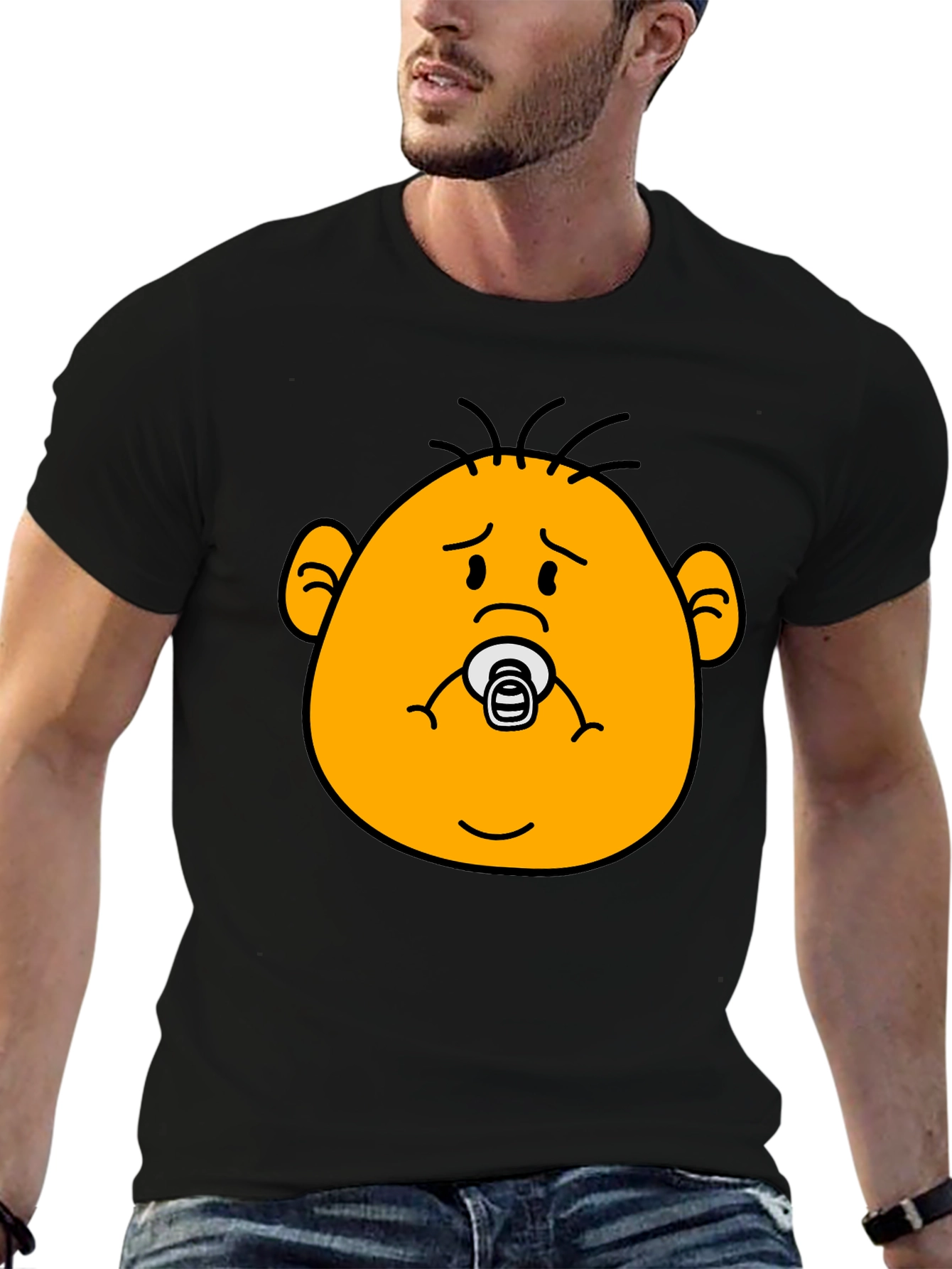Funny Baby Face Black T-Shirt