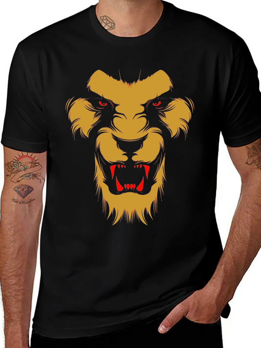 Fearsome Lion Graphic Black T-Shirt