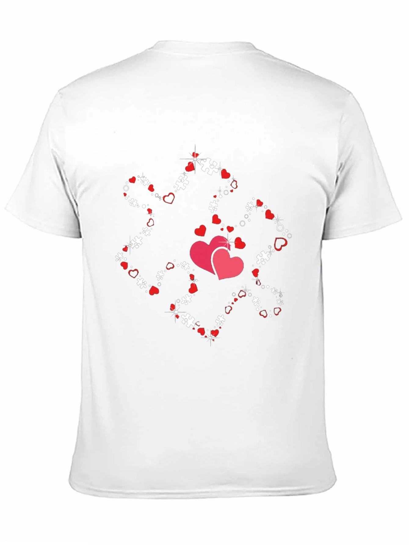 Heart Puzzle Piece Graphic Tee - Black