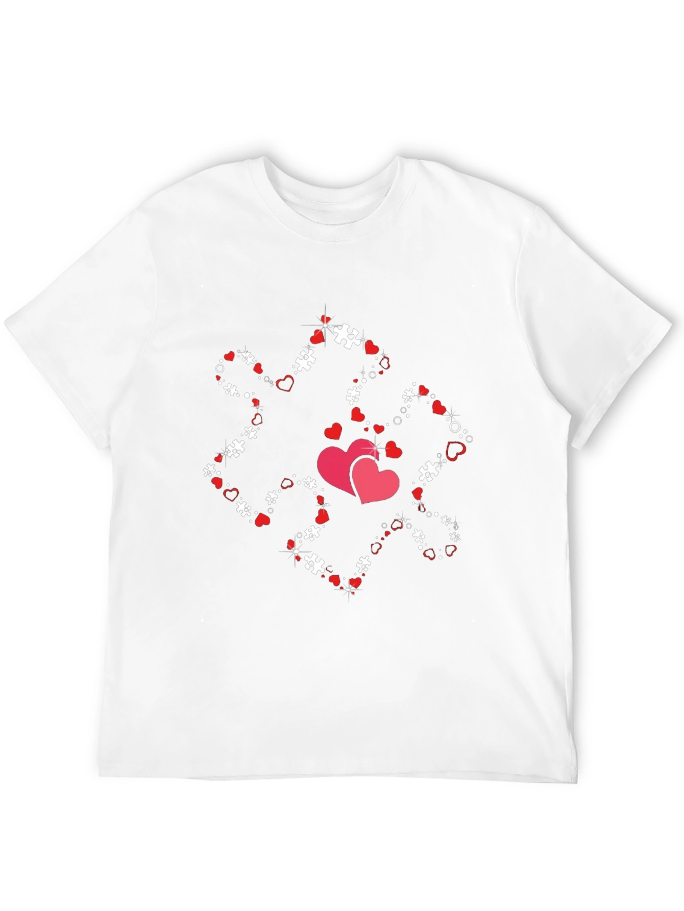 Heart Puzzle Piece Graphic Tee - Black