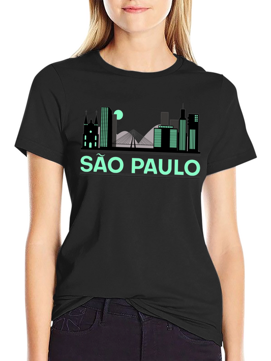 São Paulo Skyline Black T-Shirt