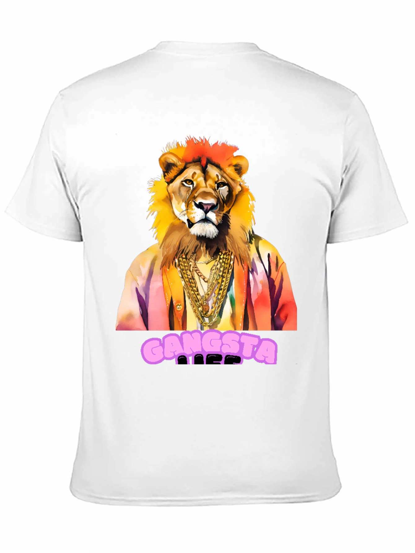 Gangsta Lion Graphic Tee - Mens Black T-Shirt