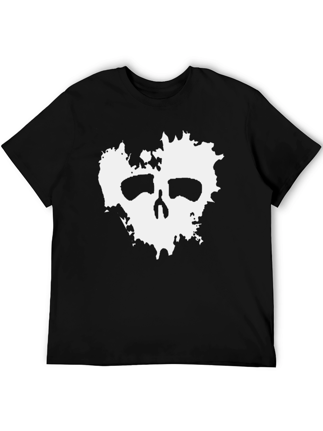 Abstract Skull Graphic Black T-Shirt