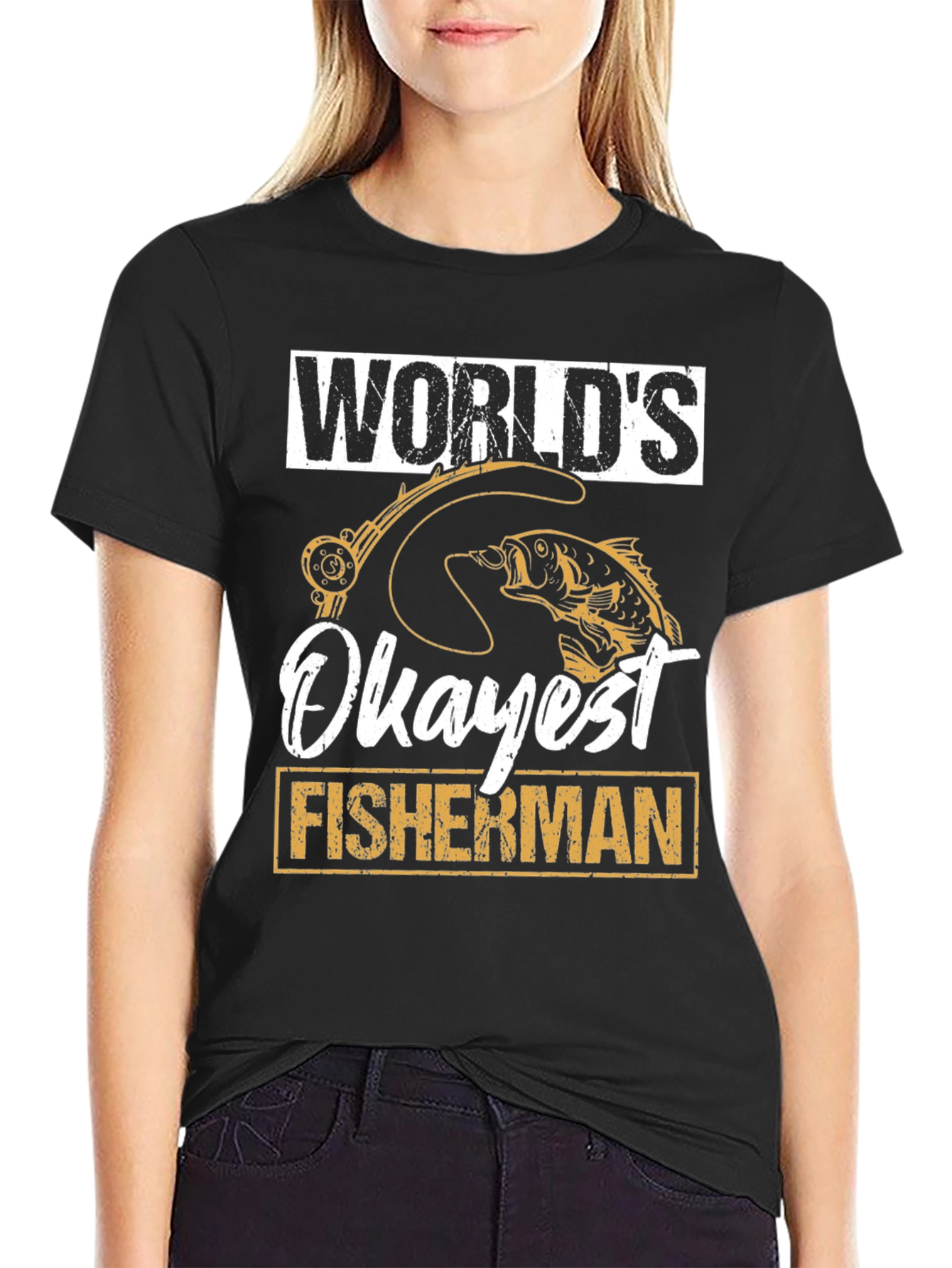Worlds Okayest Fisherman Graphic Tee