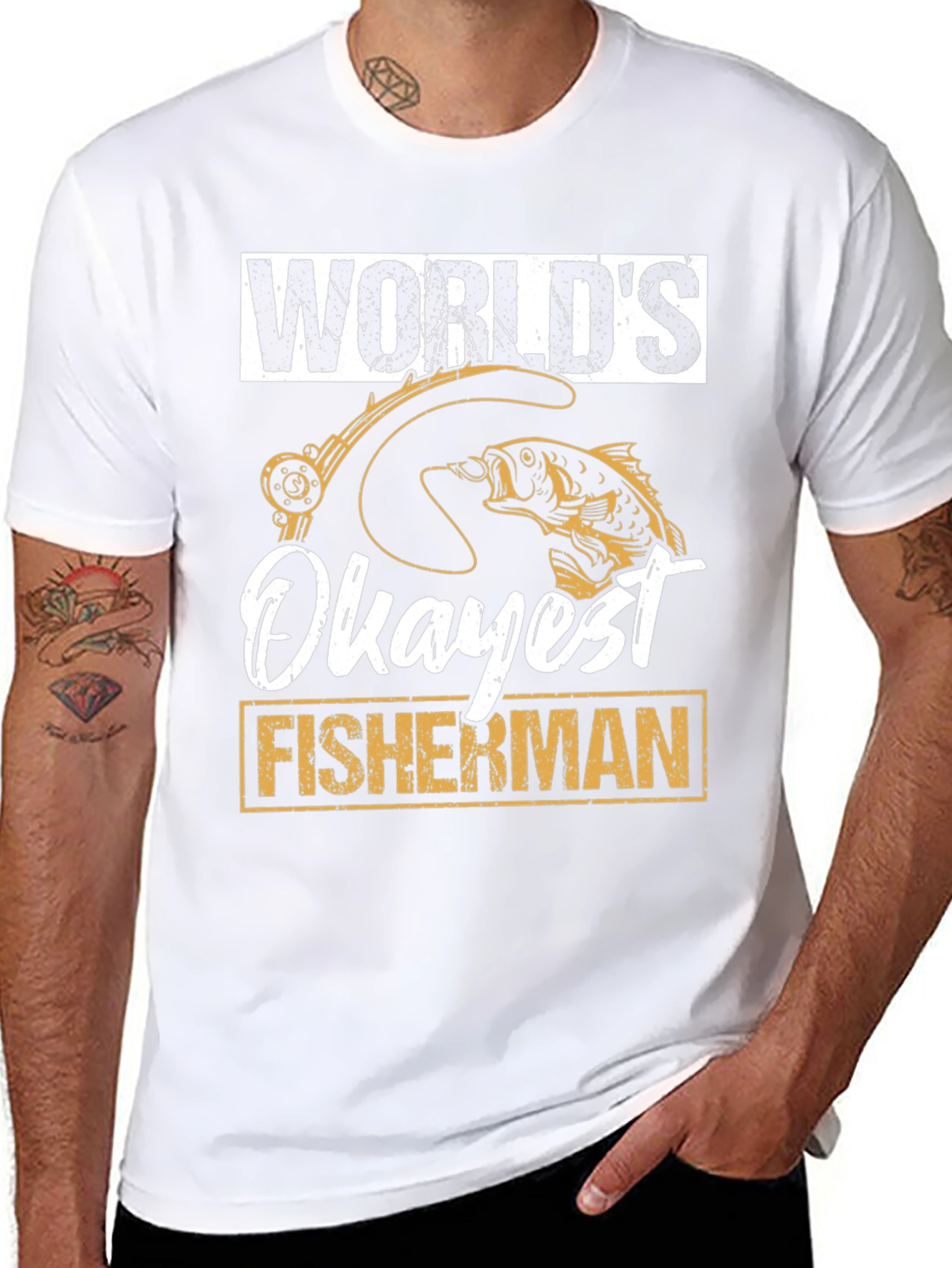 Worlds Okayest Fisherman Graphic Tee