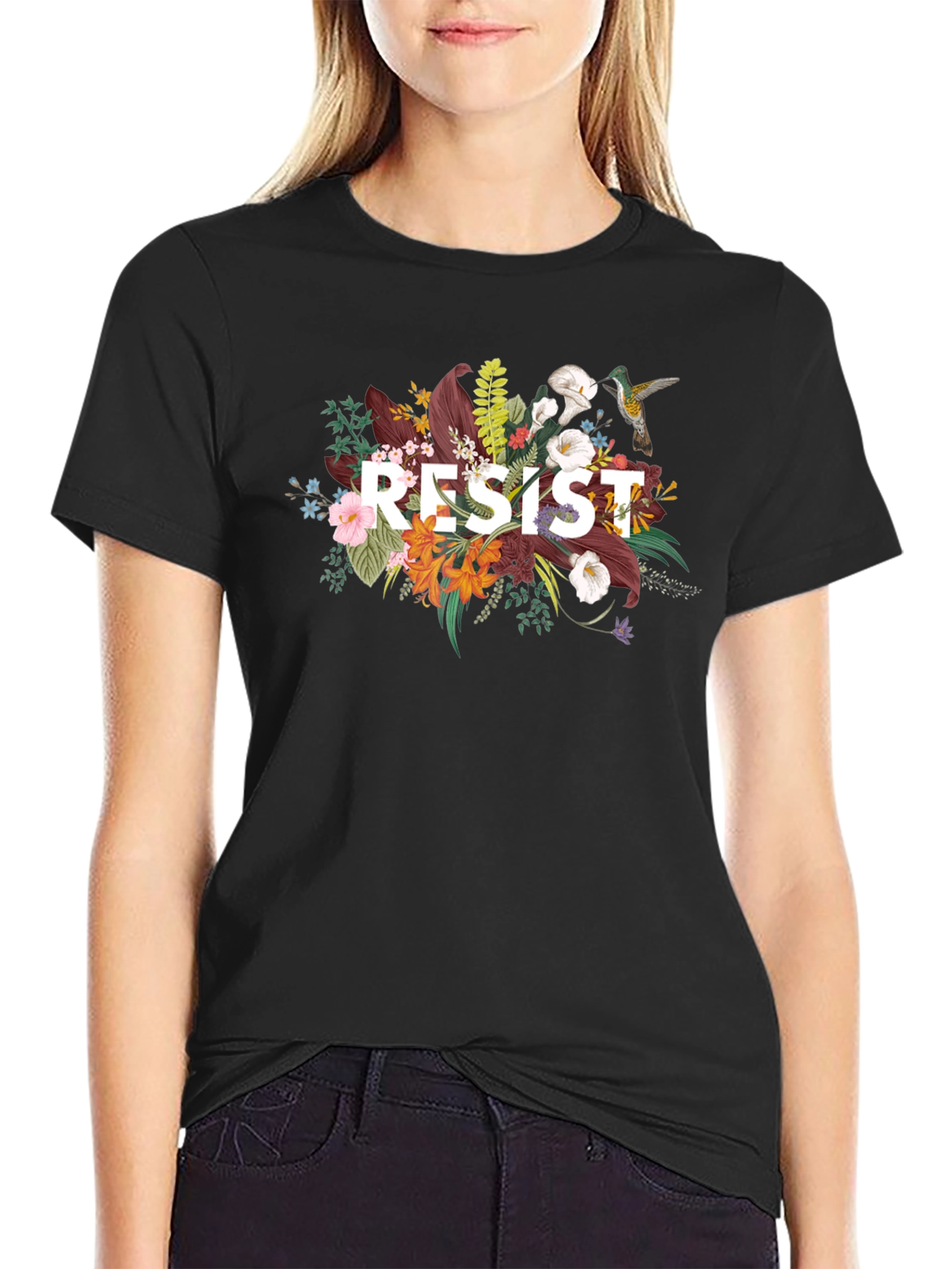 Resist Floral Graphic T-Shirt