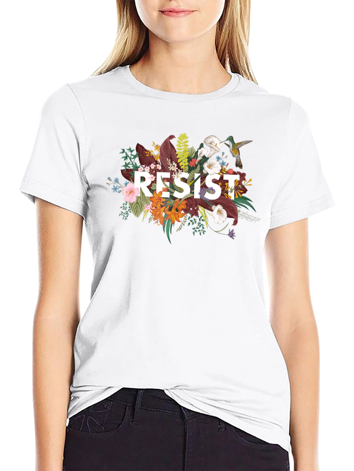 Resist Floral Graphic T-Shirt
