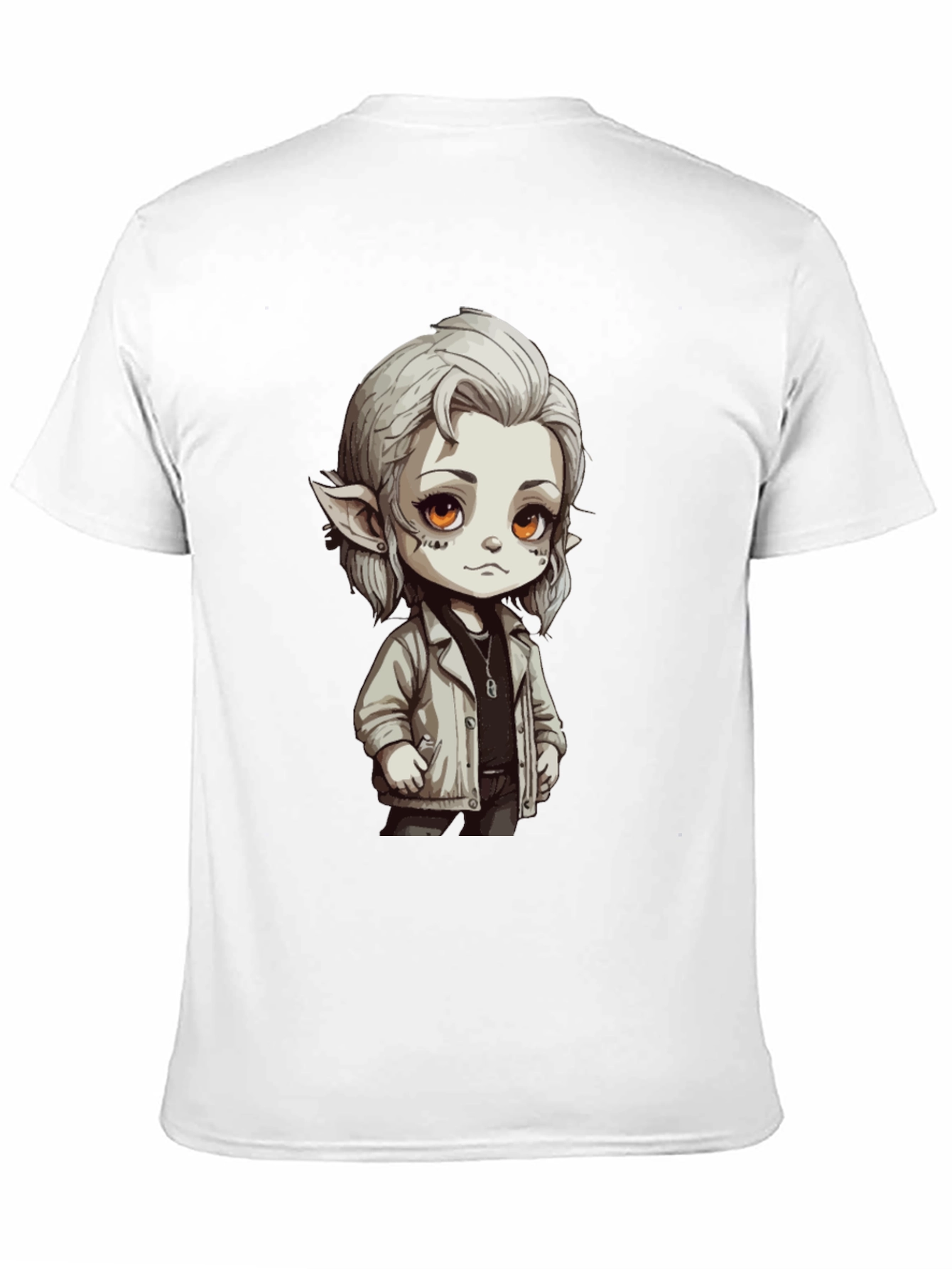 Anime Elf Graphic Black T-Shirt