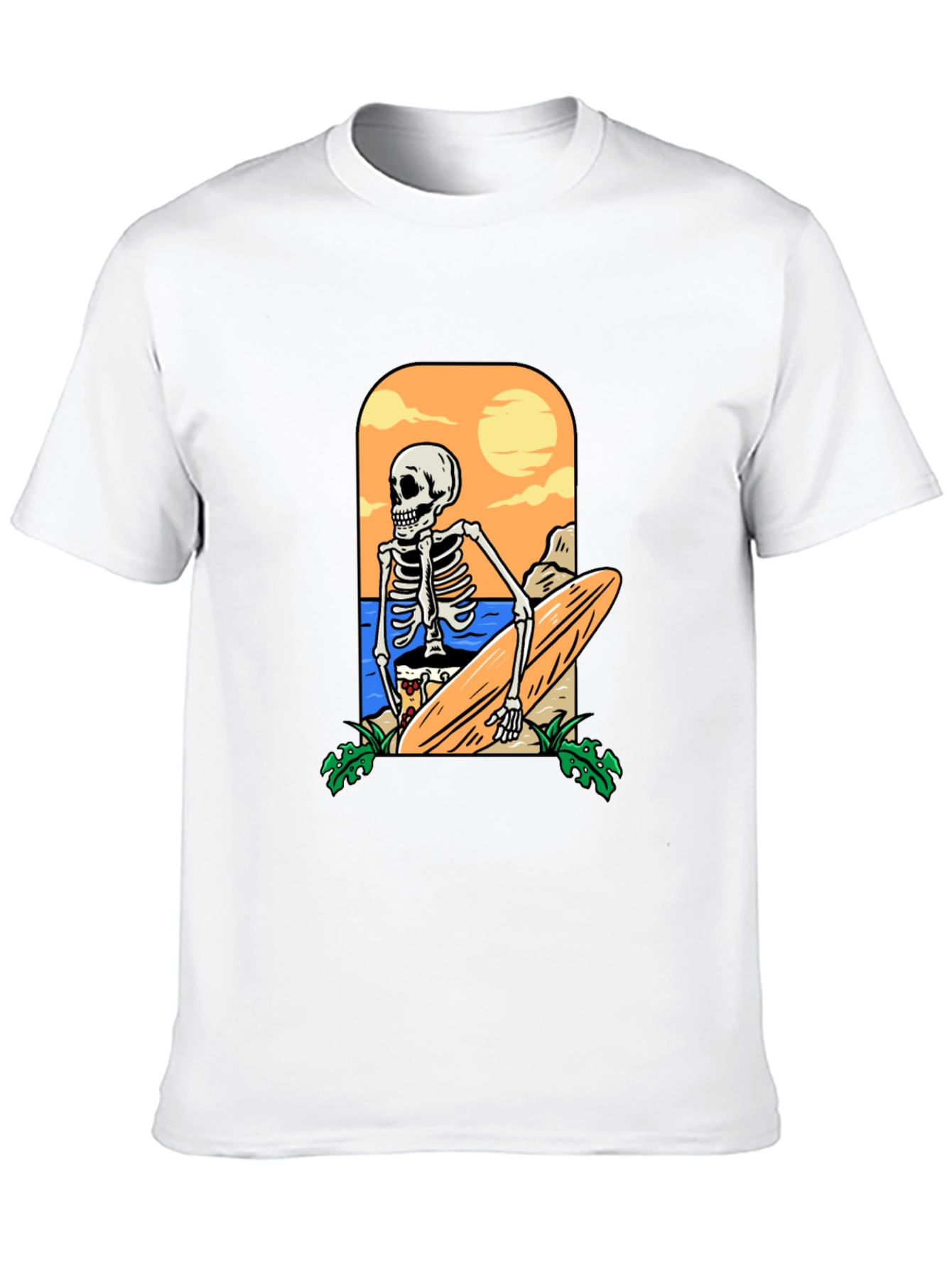 Skeleton Surfer Graphic T-Shirt