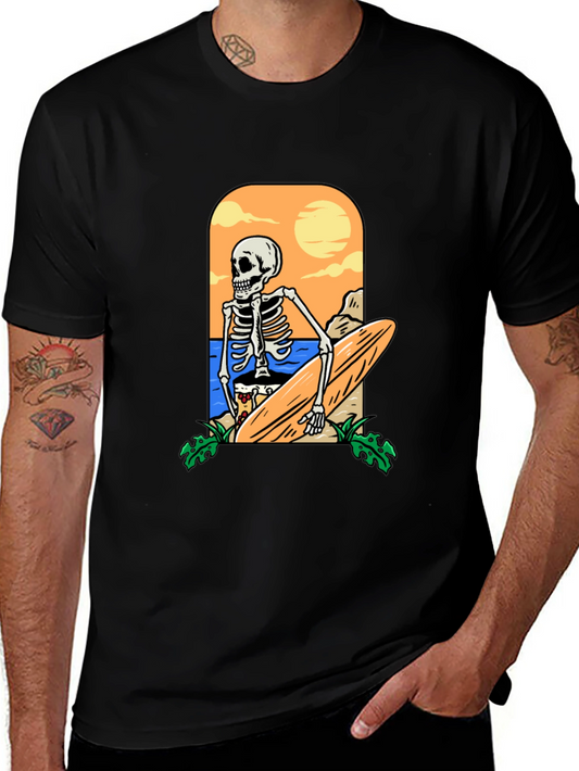 Skeleton Surfer Graphic T-Shirt