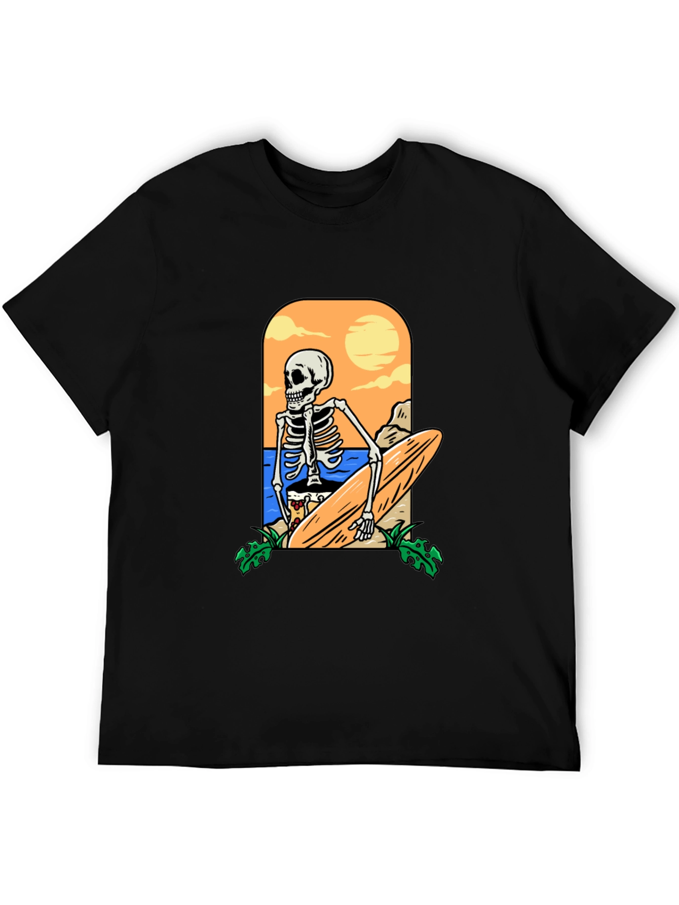 Skeleton Surfer Graphic T-Shirt