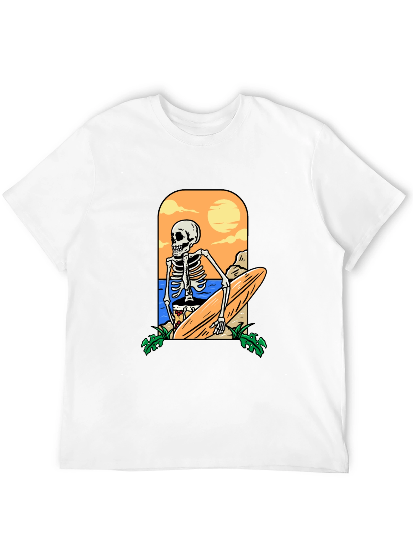 Skeleton Surfer Graphic T-Shirt