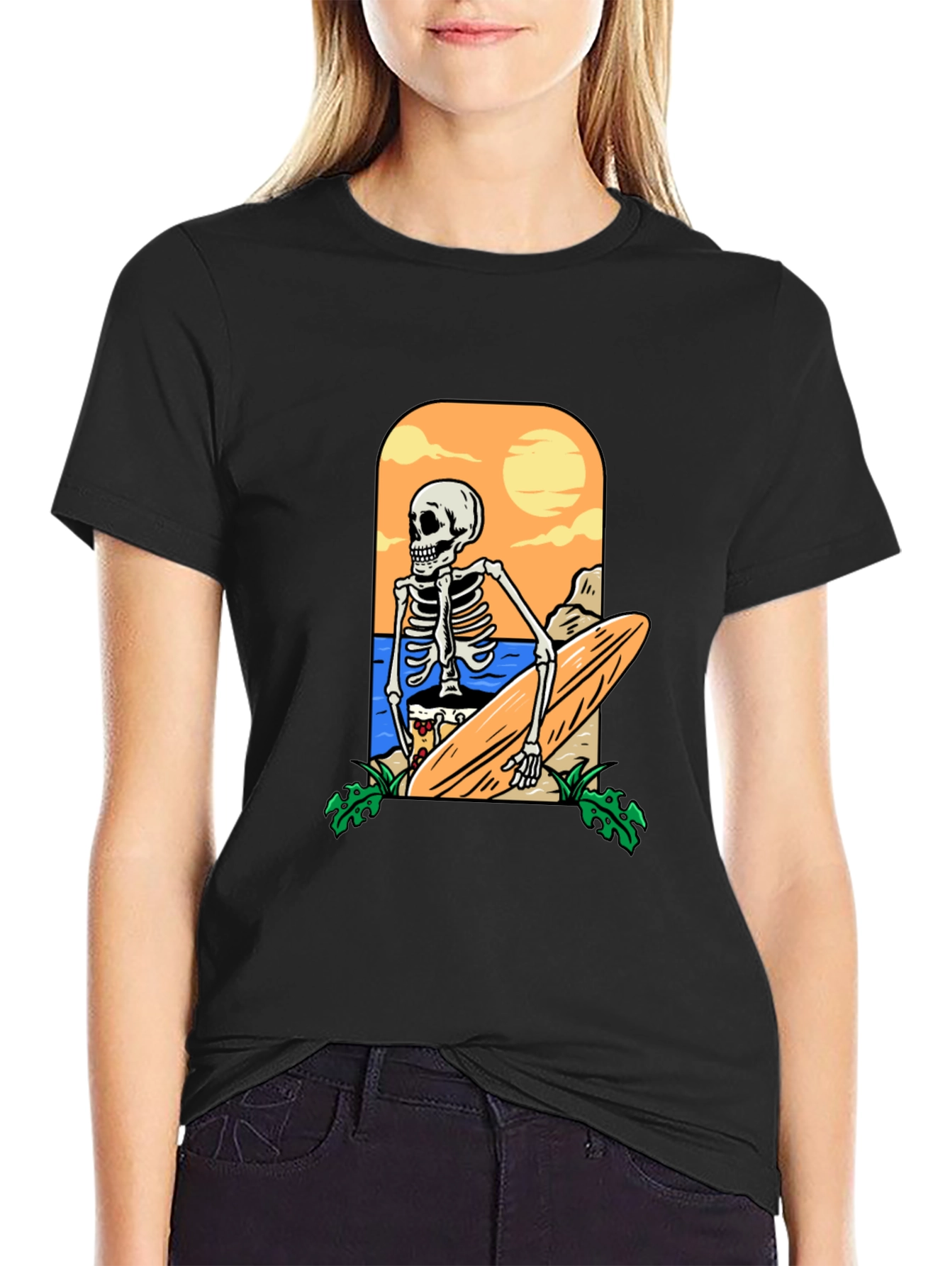Skeleton Surfer Graphic T-Shirt