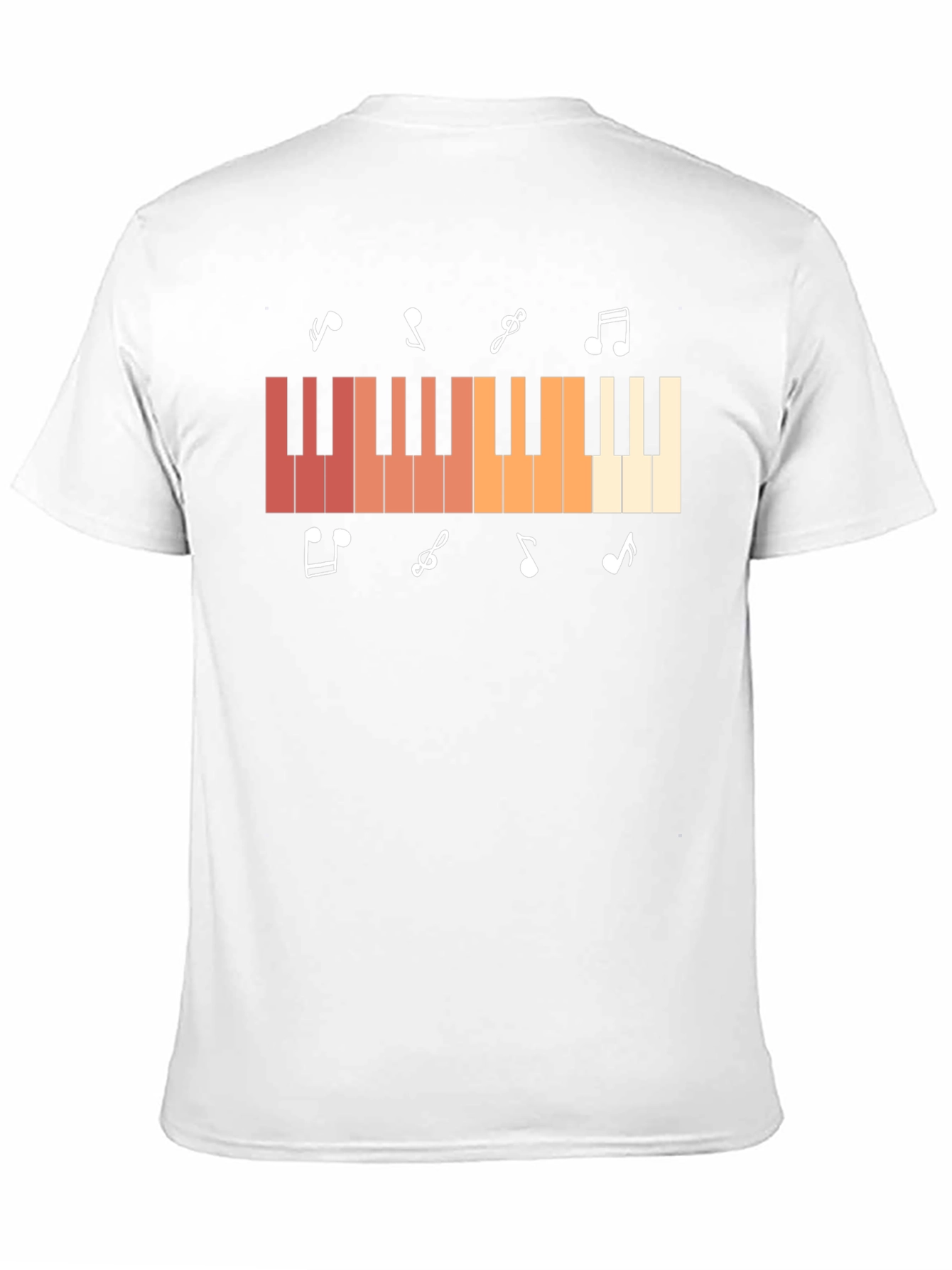 Piano Keys & Music Notes Graphic Black T-Shirt
