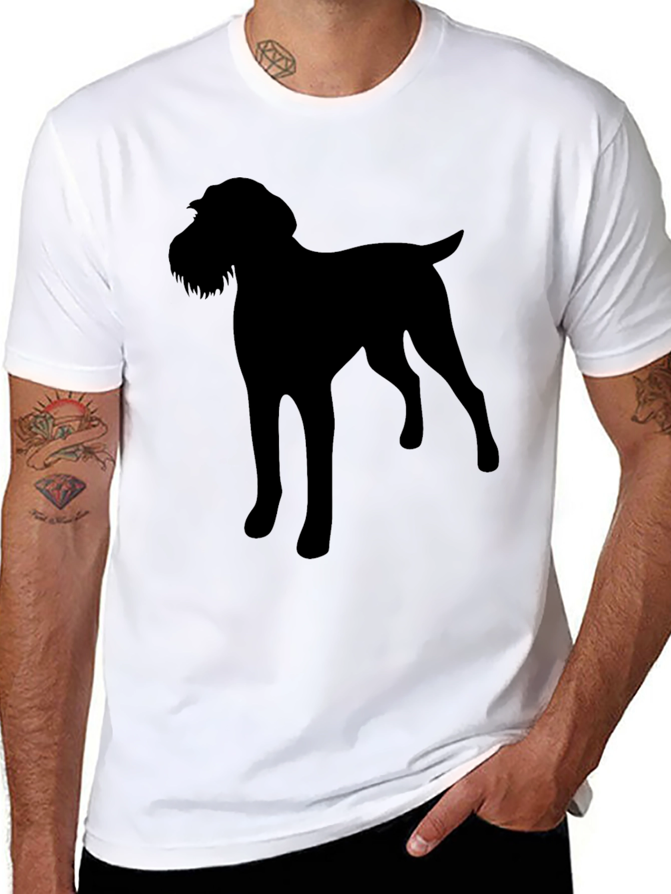 Dog Silhouette Black T-Shirt Pet Lover Gift